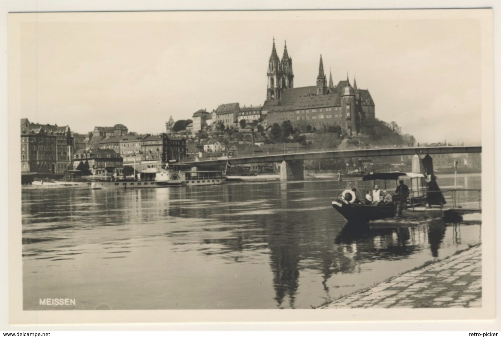 AK  Meissen Blick über Wasser Fluss Auf Dom - Meissen