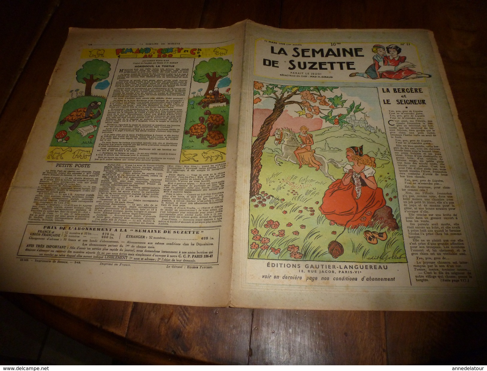 1948  LSDS (La Semaine De Suzette) : Les Petits Ennuis De Bécassine; Une Exposition De CHATS Au Cat Club ; Etc - La Semaine De Suzette