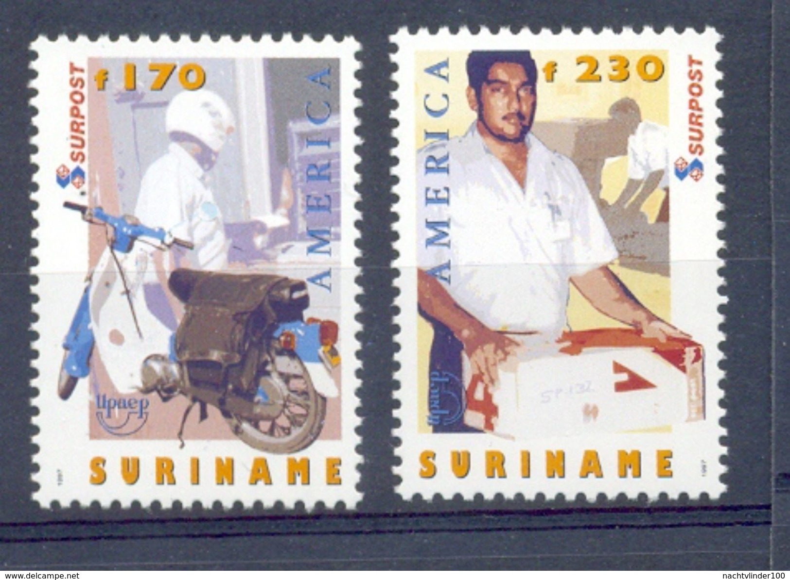 Miy0965 U.P.A.E.P. AMERICA POSTBEZORGING MOTORFIETS DELIVERING POST SURINAME 1997 PF/MNH - Suriname