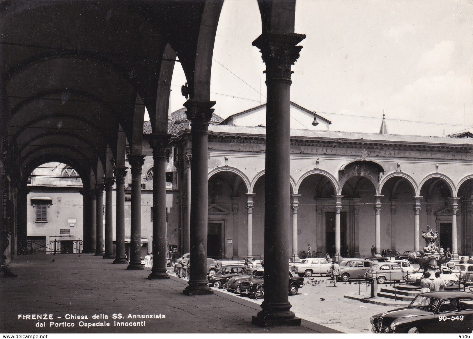 FIRENZE - CHIESA DELLA SS ANNUNZIATA DAL PORTICO OSPEDALE INNOCENTI AUTENTICA 100% - Firenze (Florence)