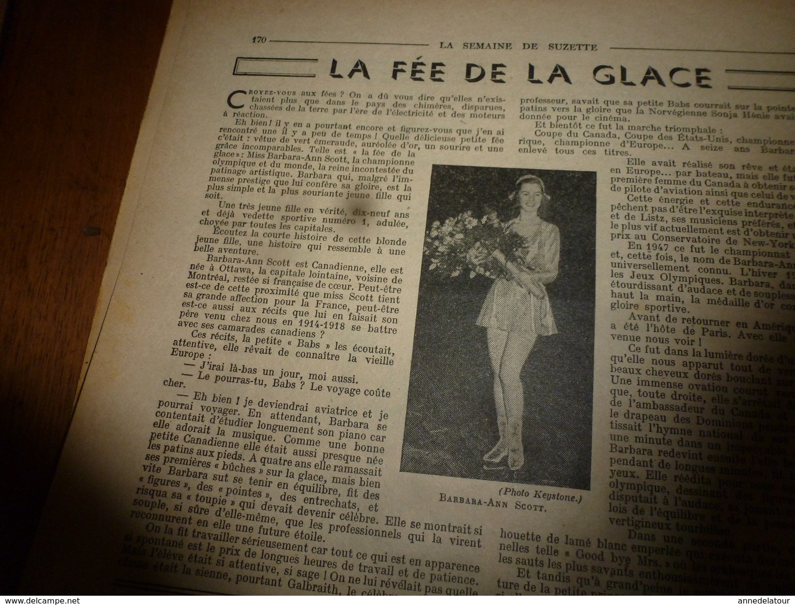 1948  LSDS Bécassine;LES PETITS CHANTEURS A LA CROIX DE BOIS; La Fée De La Glace Canadienne D'Ottawa ,Barbara Ann-Scott - La Semaine De Suzette