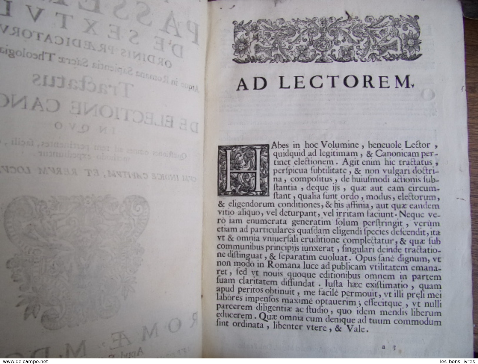 PASSERINI DE SEXTVLA. TRACTATUS DE ELECTIONE CANONICA IN QVO In Folio 1643 Rare - Antes De 18avo Siglo