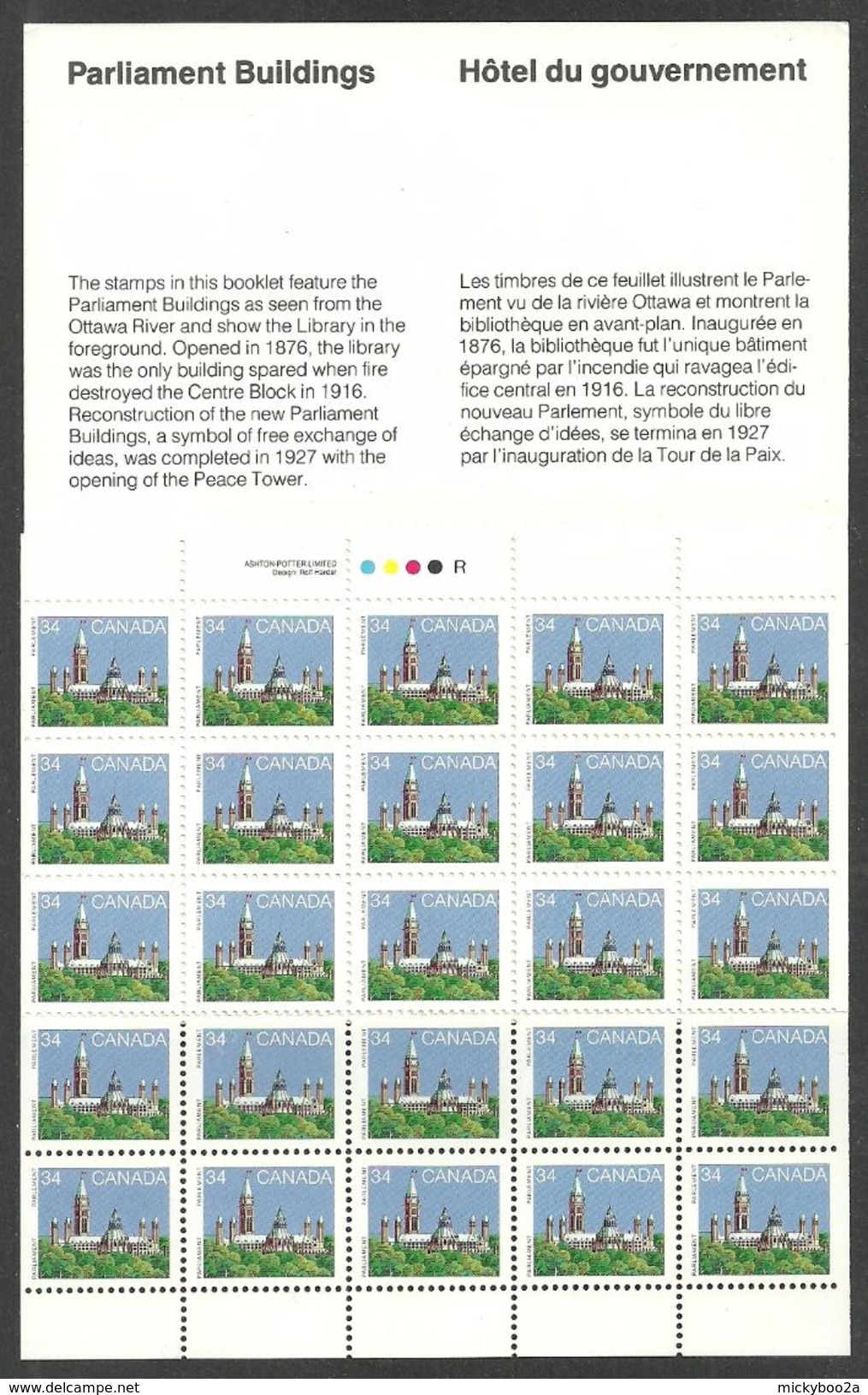 CANADA 1986 $8.50 PARLIAMENT BOOKLET MNH - Unused Stamps