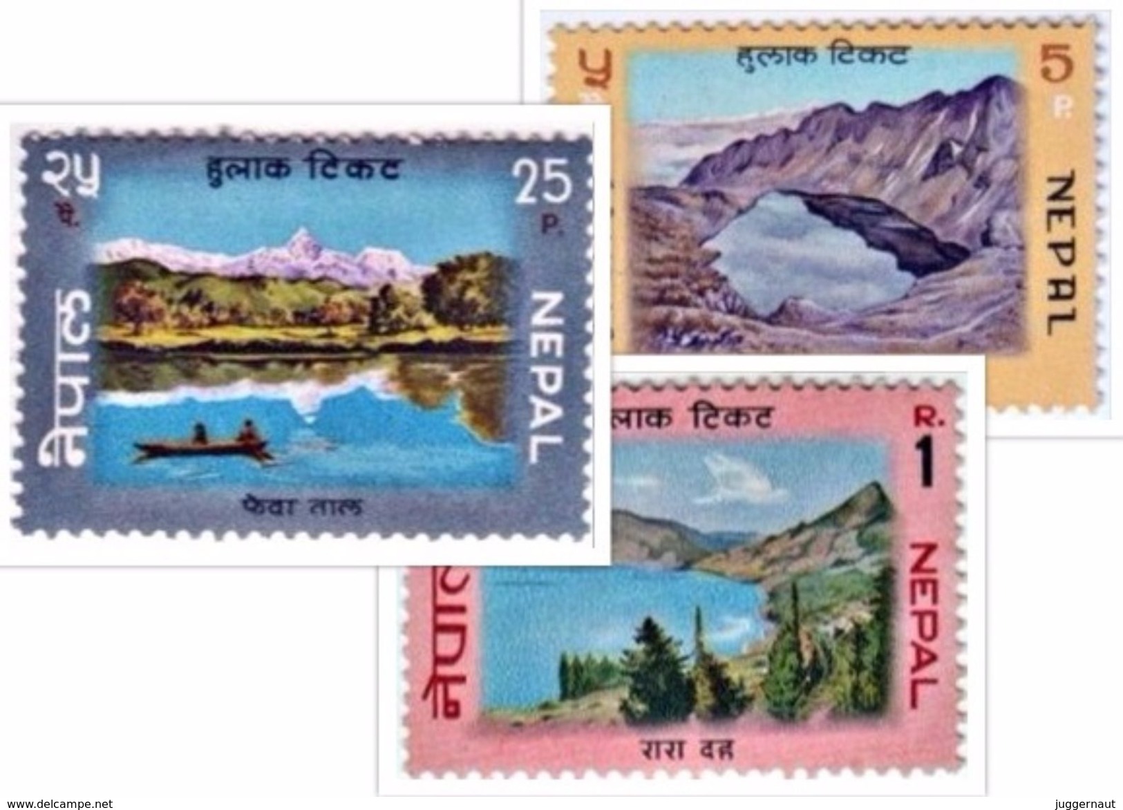 MINT LAKE SERIES 3 STAMP SET NEPAL 1970 MINT/MNH - Altri & Non Classificati