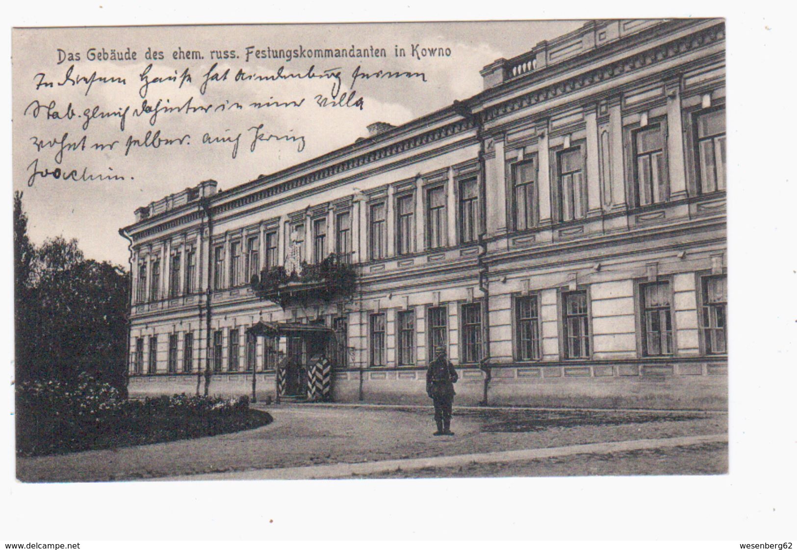 Kowno Das Gebäude Des Ehem. Festungskommendanten Ca 1915 OLD POSTCARD 2 Scans - Lithuania