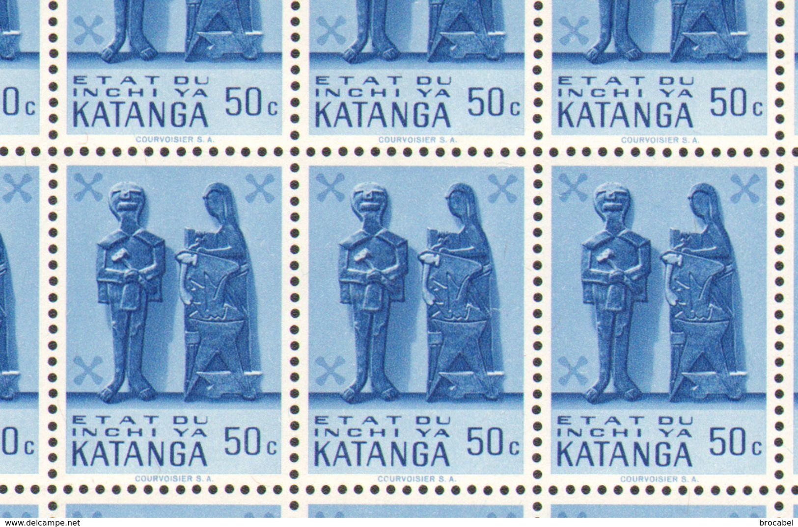 Katanga 0052/64 - 13 Feuilles / Sheet  De 100 (+ 100 X N*54 -50c- En Morceaux De Feuille) ( Br_st ) - Katanga