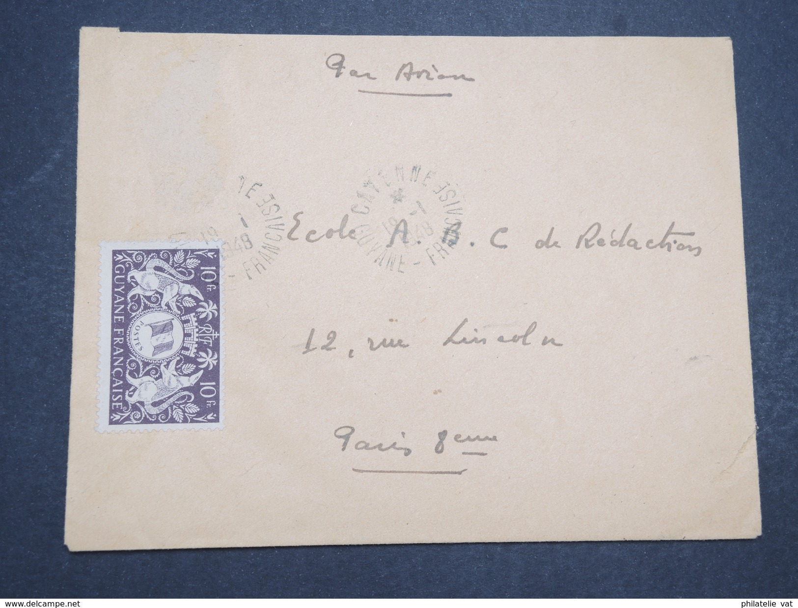 GUYANNE FRANçAISE - Env Par Avion De Cayenne Pour Paris - Janv 1948 - P22050 - Lettres & Documents