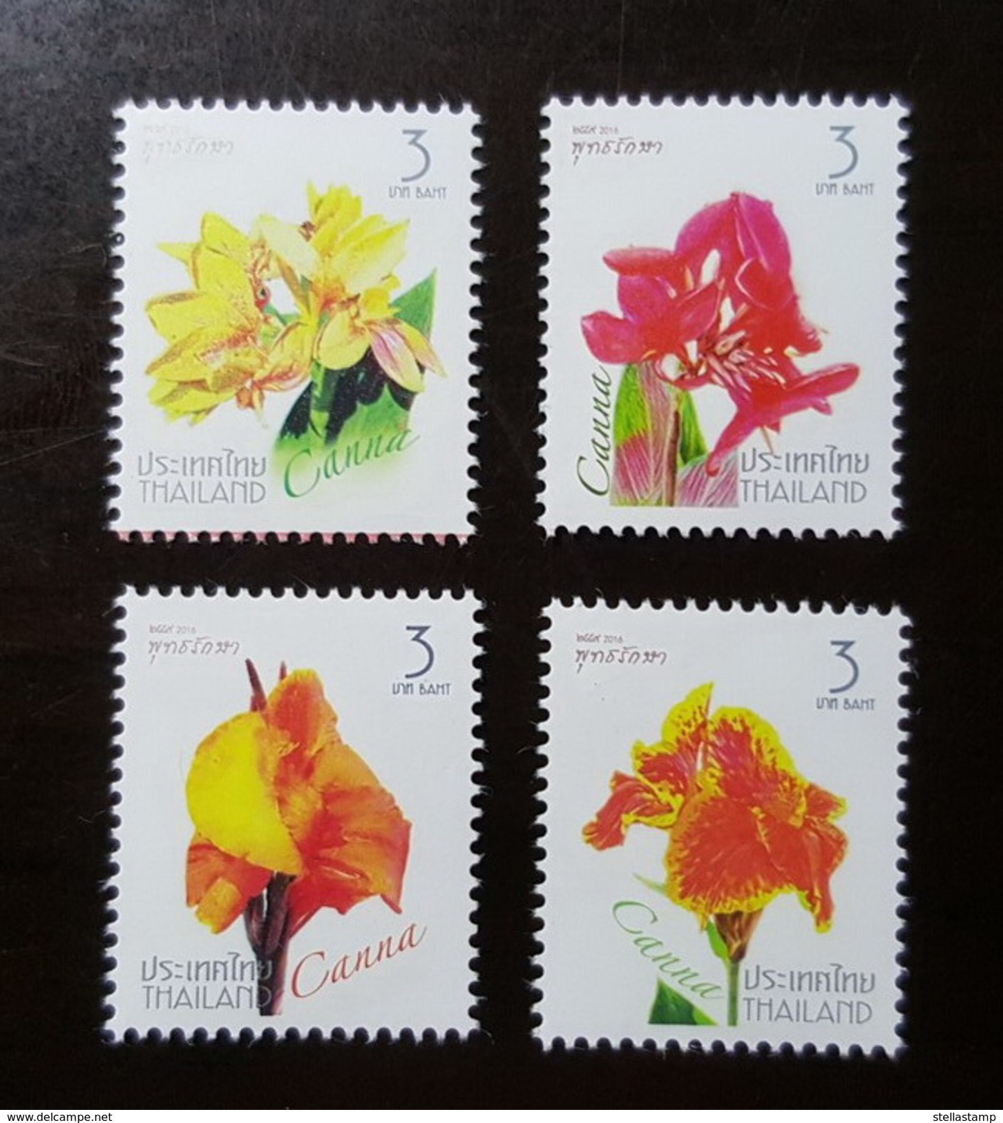 Thailand Stamp 2016 New Year - Different Colorful Cannas 3 Baht 1st Series - Thailand