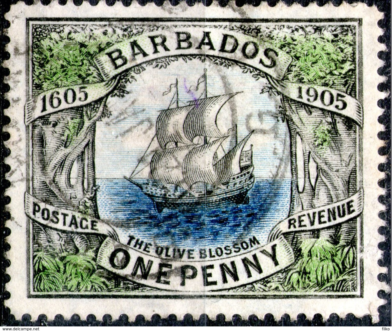 Barbados,1906,Scott#109,used,as Scan - Barbades (...-1966)