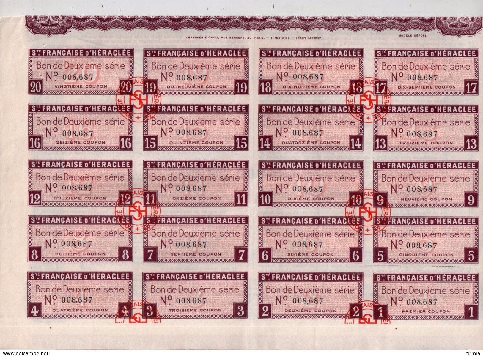Société Française D' Héraclée - 1937 - Textile