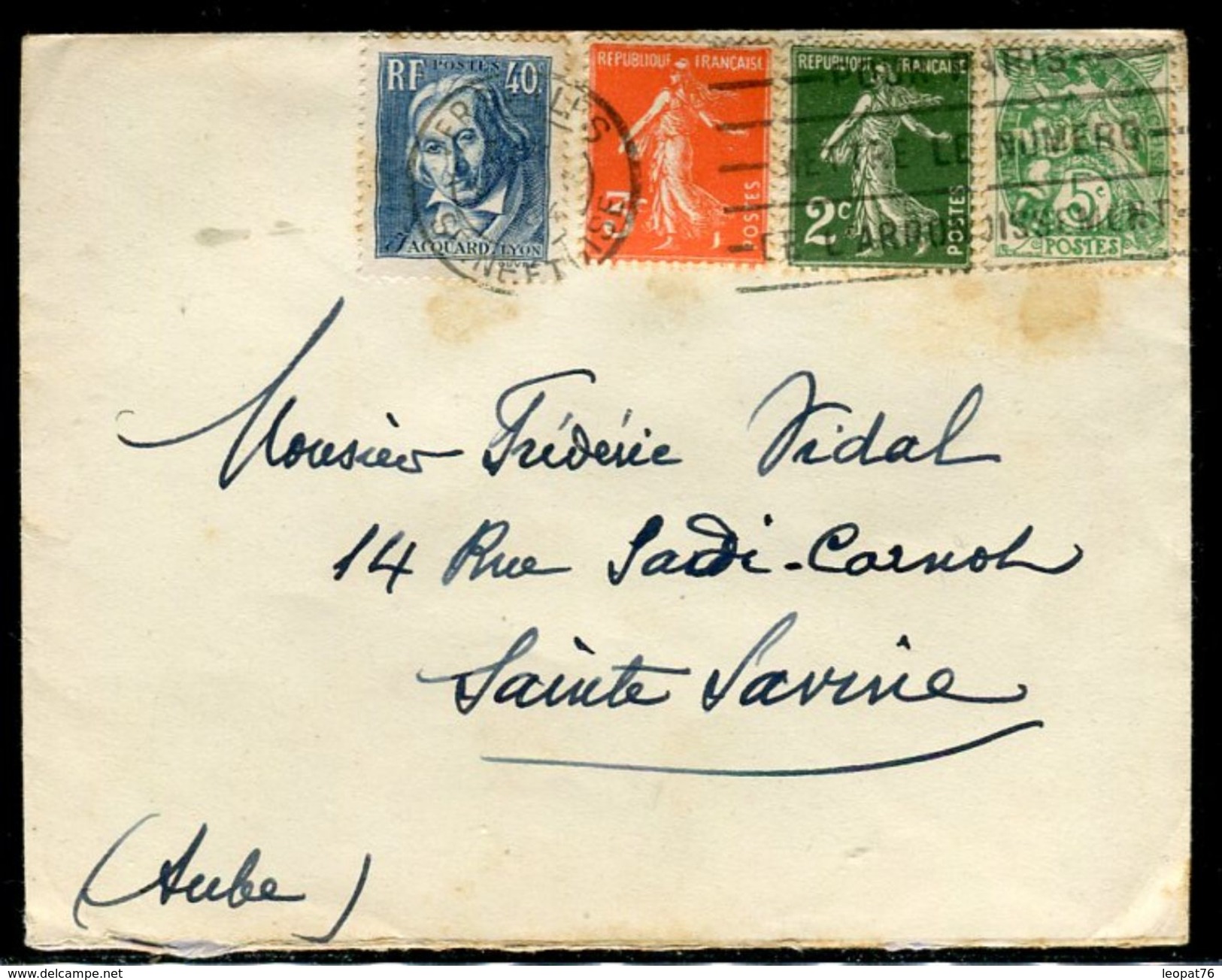 France - Enveloppe De Versailles Pour Sainte Savine En 1934 , Affranchissement Plaisant - Ref N 199 - 1921-1960: Période Moderne