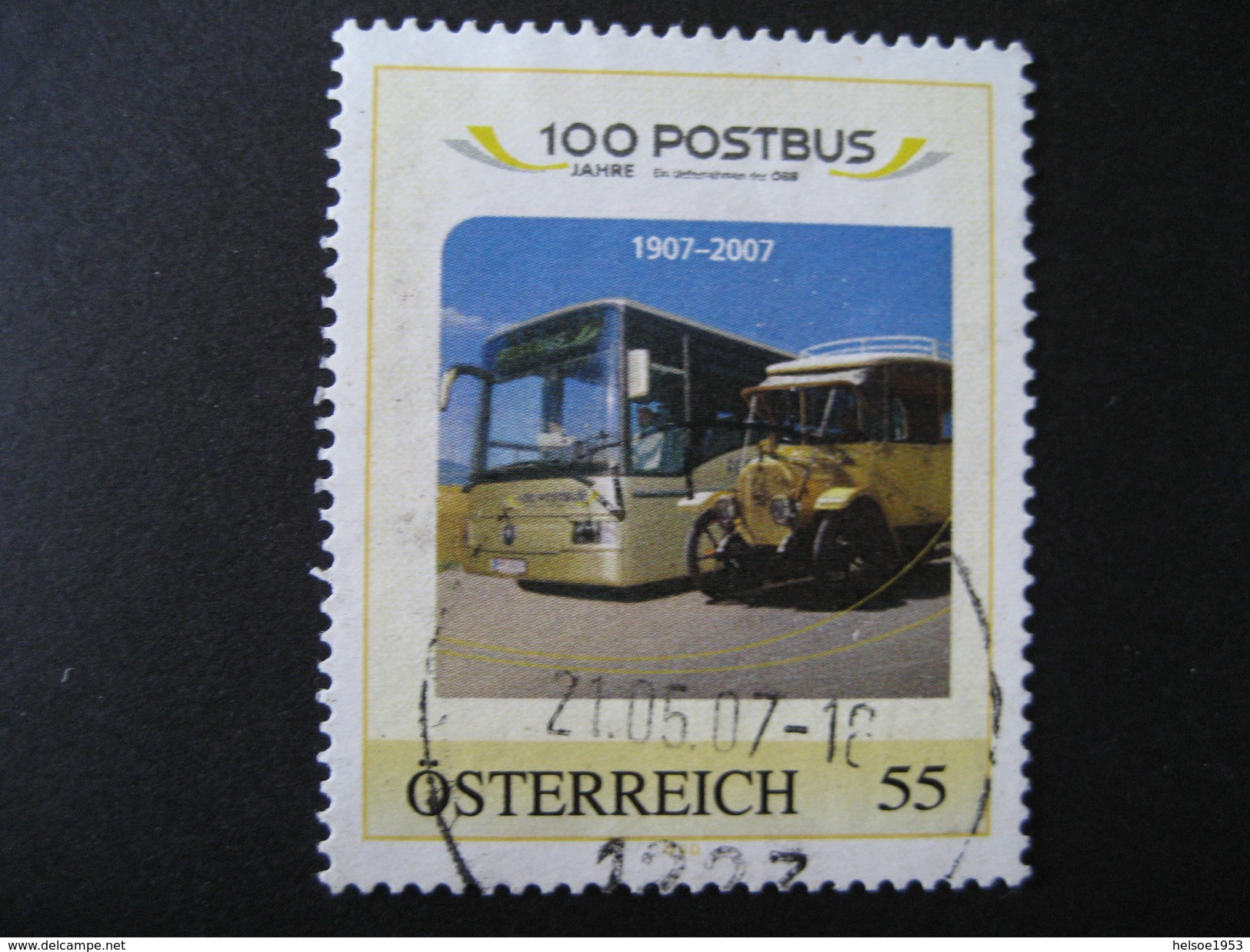 Österreich- Pers.BM 8016513- 100 Jahre Postbus 1907-2007 Gebraucht - Persoonlijke Postzegels