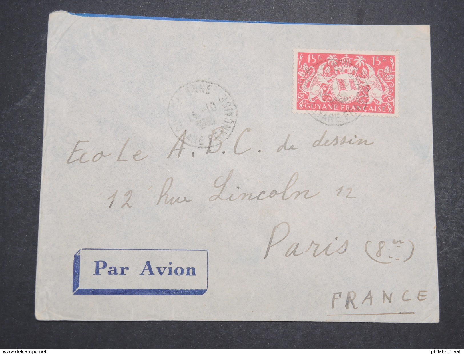 GUYANNE FRANçAISE - Env Par Avion De Cayenne Pour Paris - 1948 - P22055 - Briefe U. Dokumente
