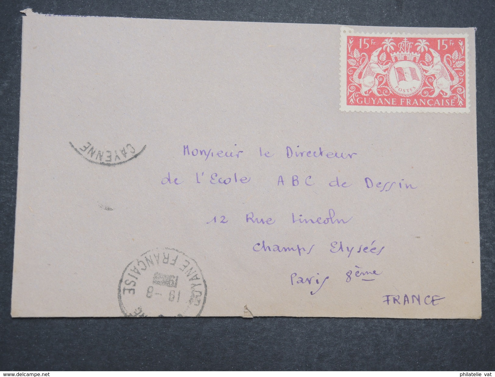 GUYANNE FRANçAISE - Env Par Avion De Cayenne Pour Paris - 1948 - P22056 - Lettres & Documents