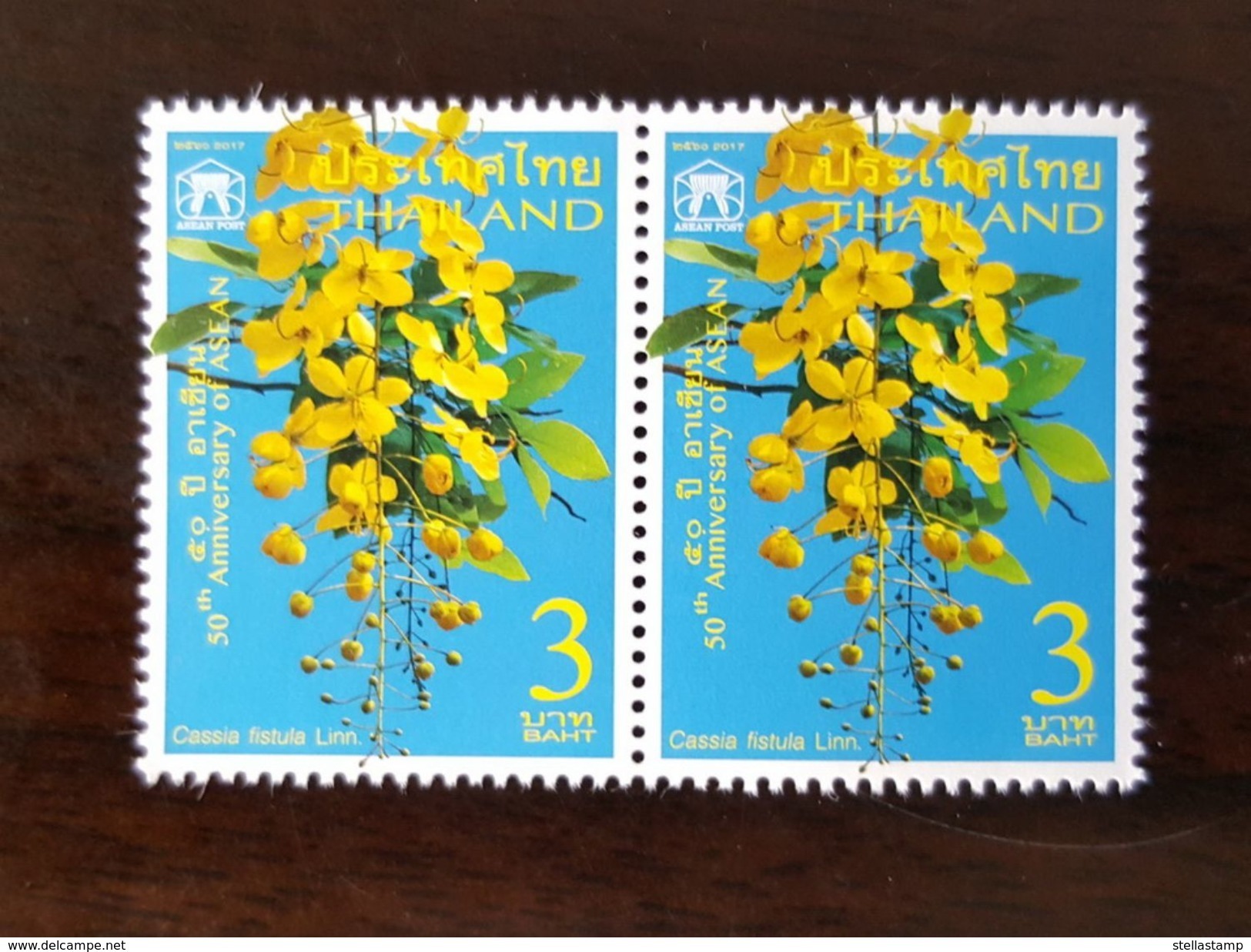 Thailand Stamp 2017 50th Anniversary Of ASEAN - Golden Shower , National Flower - Thailand