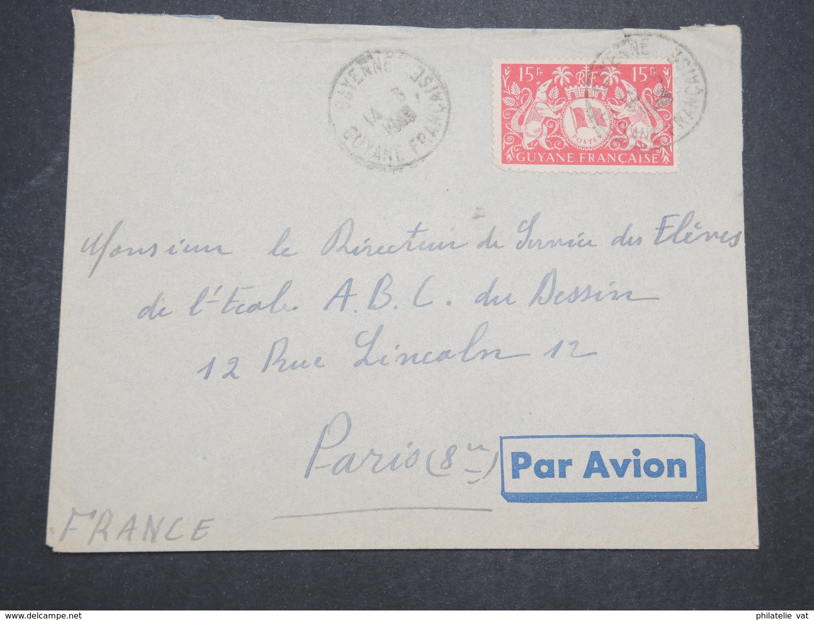 GUYANNE FRANçAISE - Env Par Avion De Cayenne Pour Paris - 1948 - P22057 - Lettres & Documents