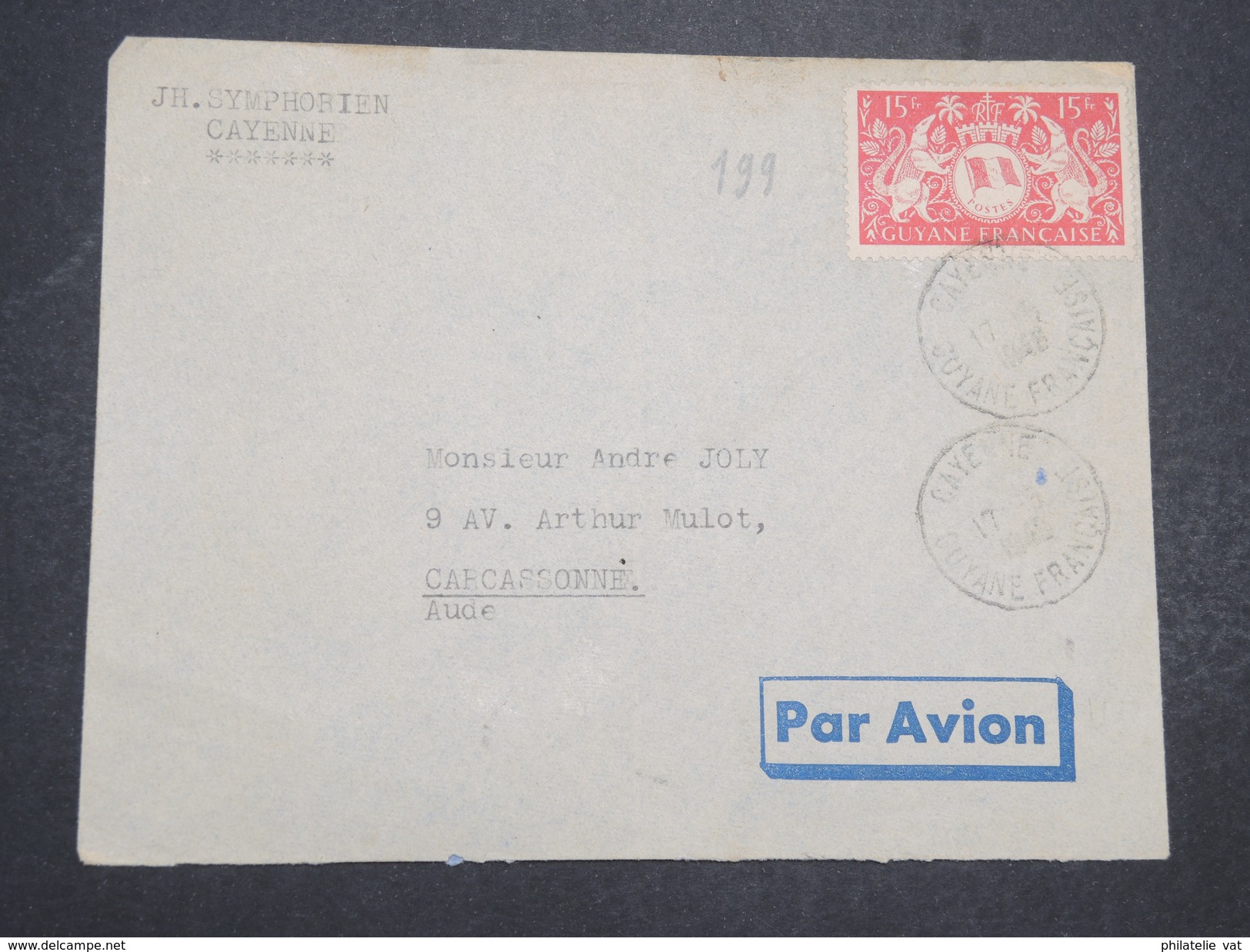 GUYANNE FRANçAISE - Env Par Avion De Cayenne Pour Paris - 1948 - P22058 - Cartas & Documentos
