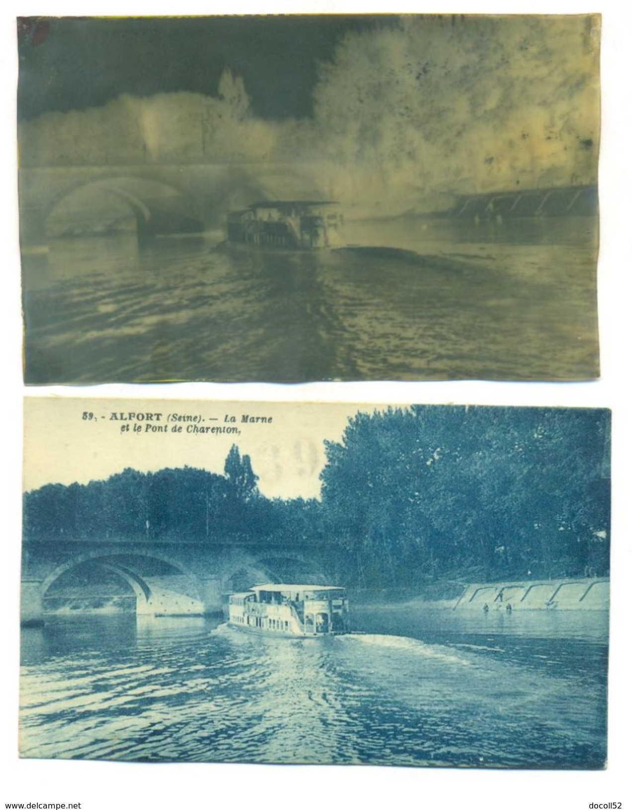 94 Alfort CPA Avec Son Négatif Original " La Marne Et Le Pont De Charenton " Archives éditeur Delboy - LJCPN 2 - Maisons Alfort