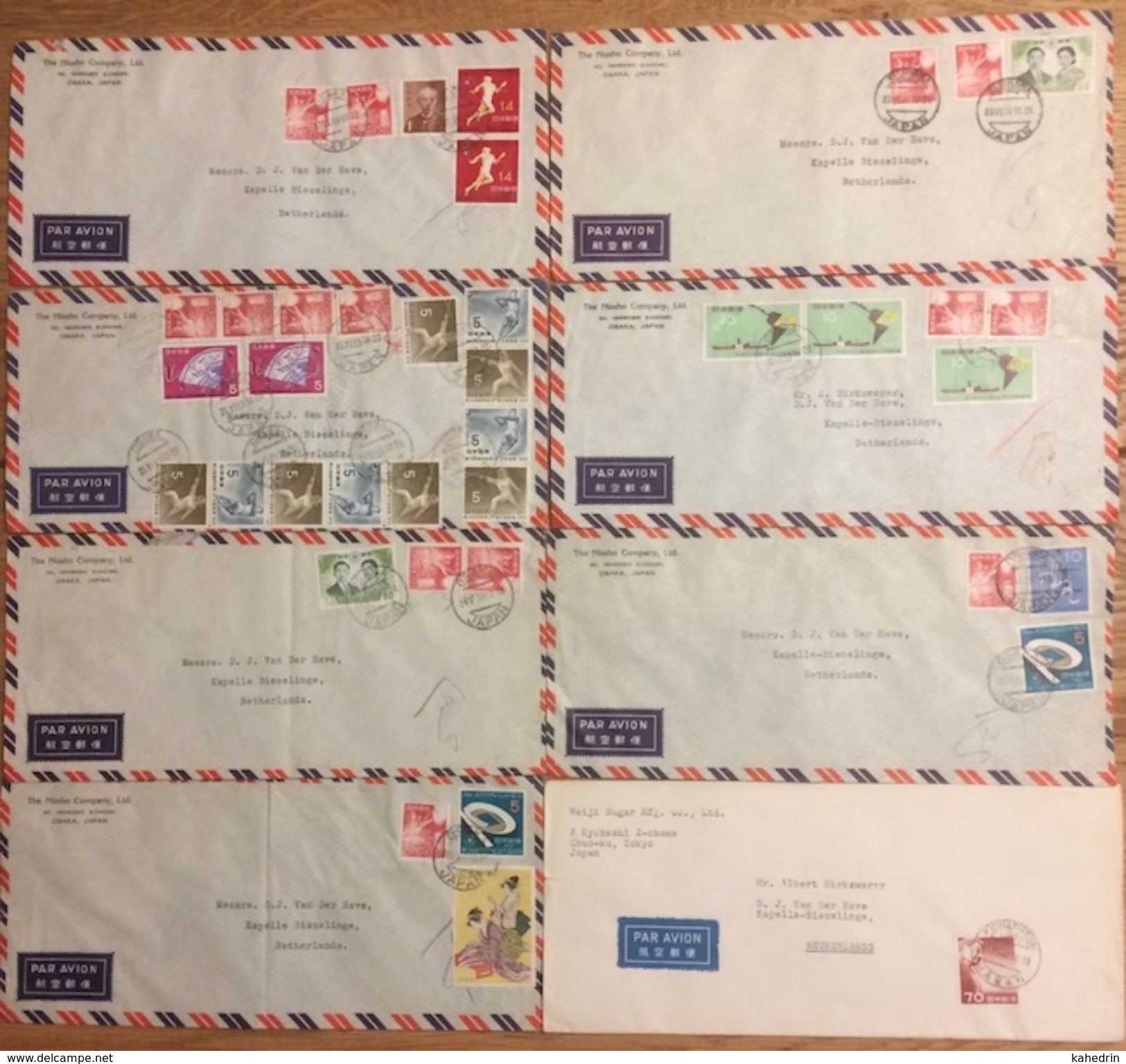 Japan 1958 - 1959, 8 Airmail Covers - Luchtpost