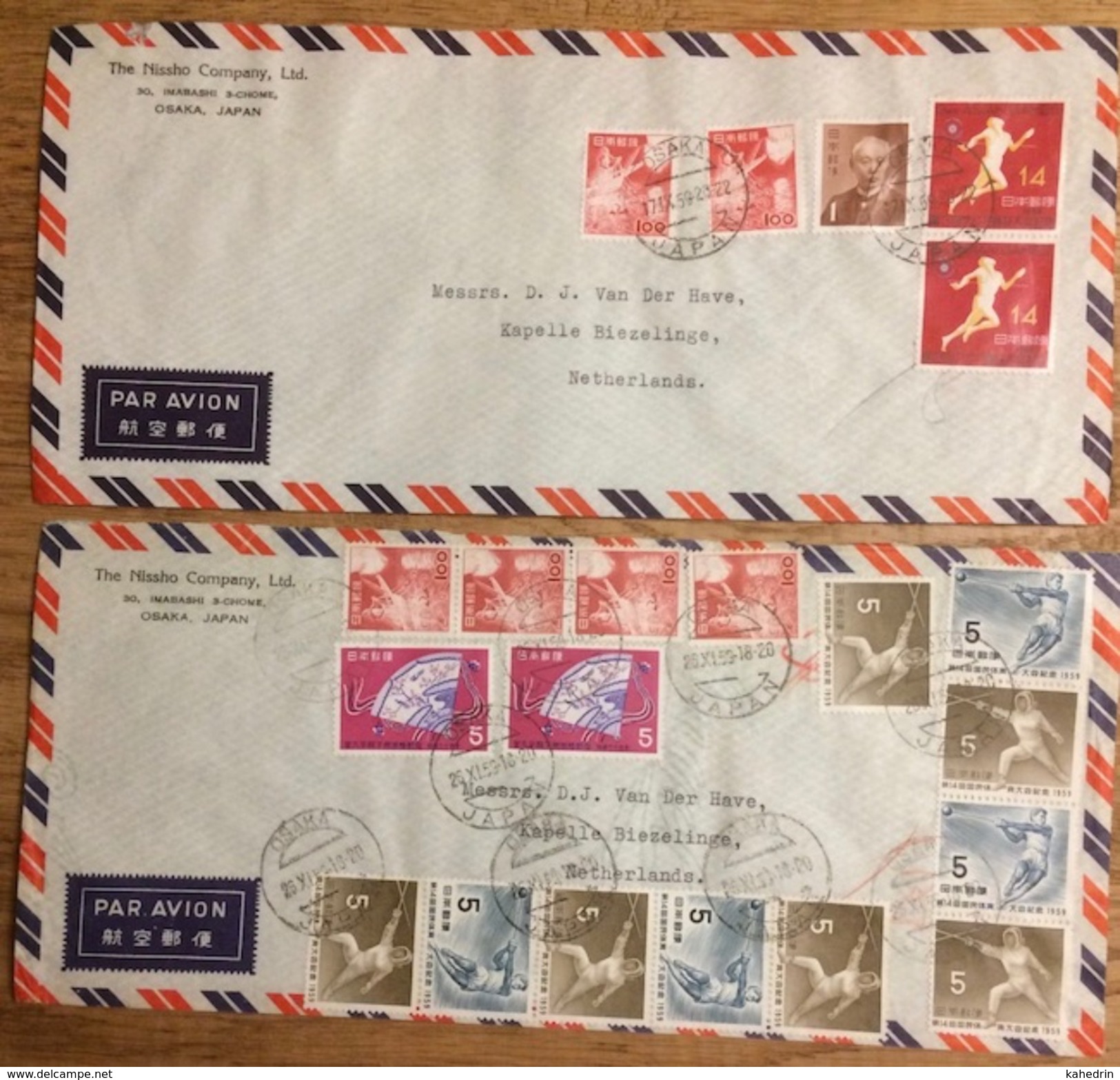 Japan 1958 - 1959, 8 Airmail Covers - Luchtpost