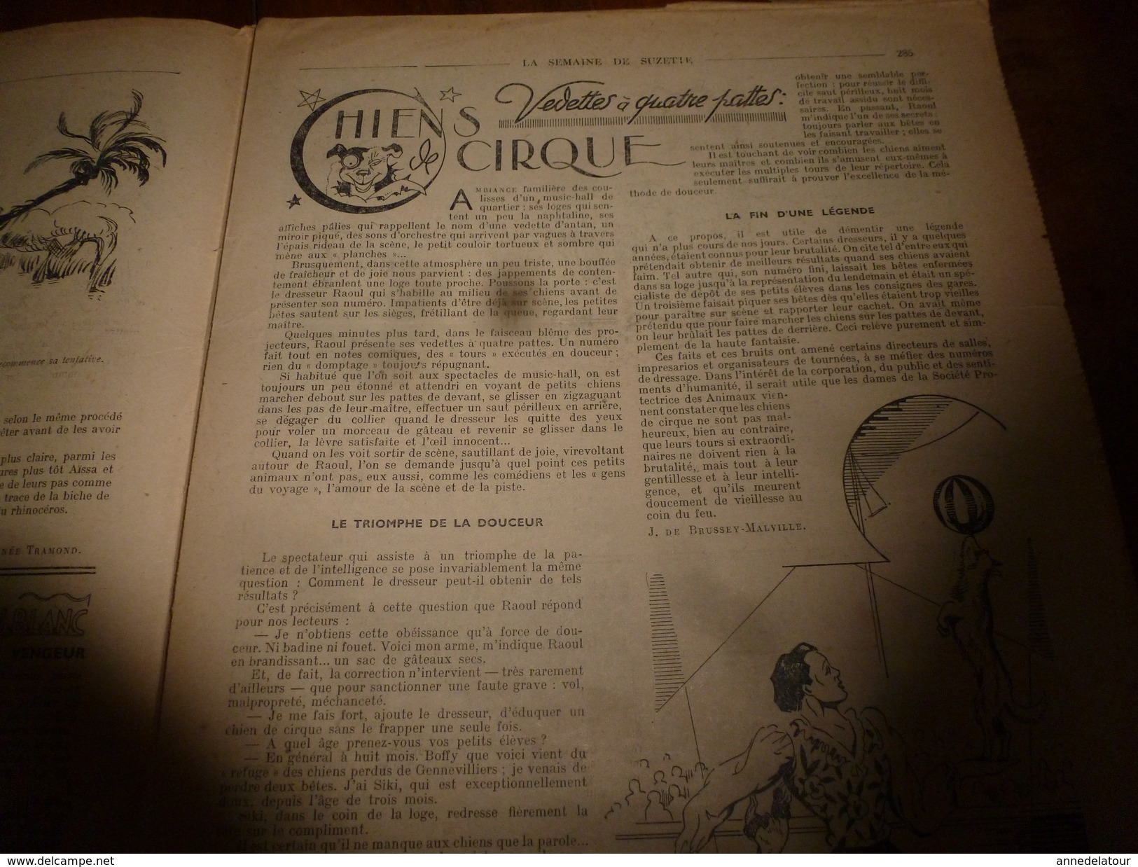 1948  LSDS : A Force De Douceur Et De Patience , Les CHIENS De CIRQUE De Raoul  Sont Des Vraies Vedettes à 4 Pattes ;etc - La Semaine De Suzette