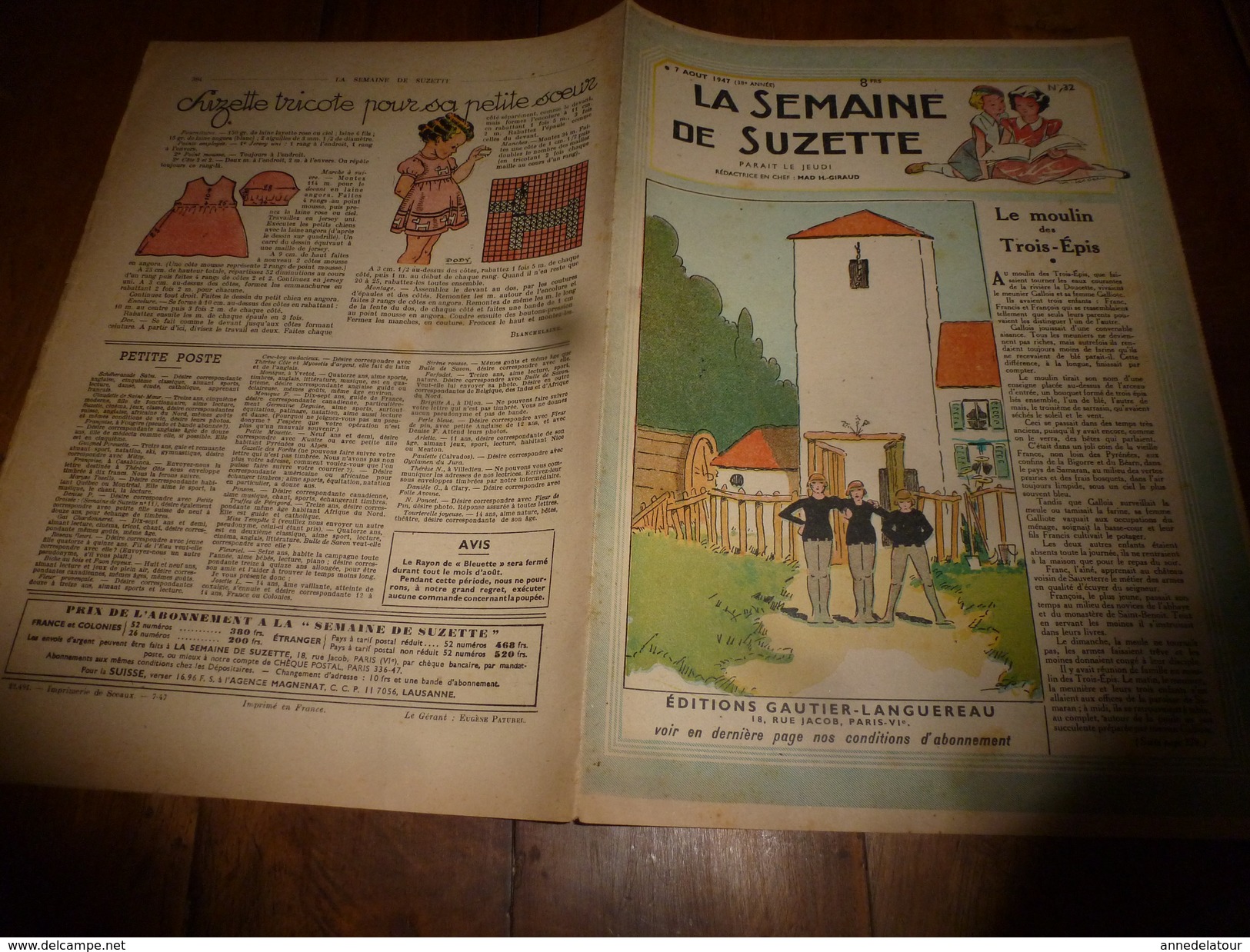 1947  LSDS : Le MOULIN Des TROIS EPIS; Bouli-Koko Travaille....comme Un Nègre ; Etc - La Semaine De Suzette