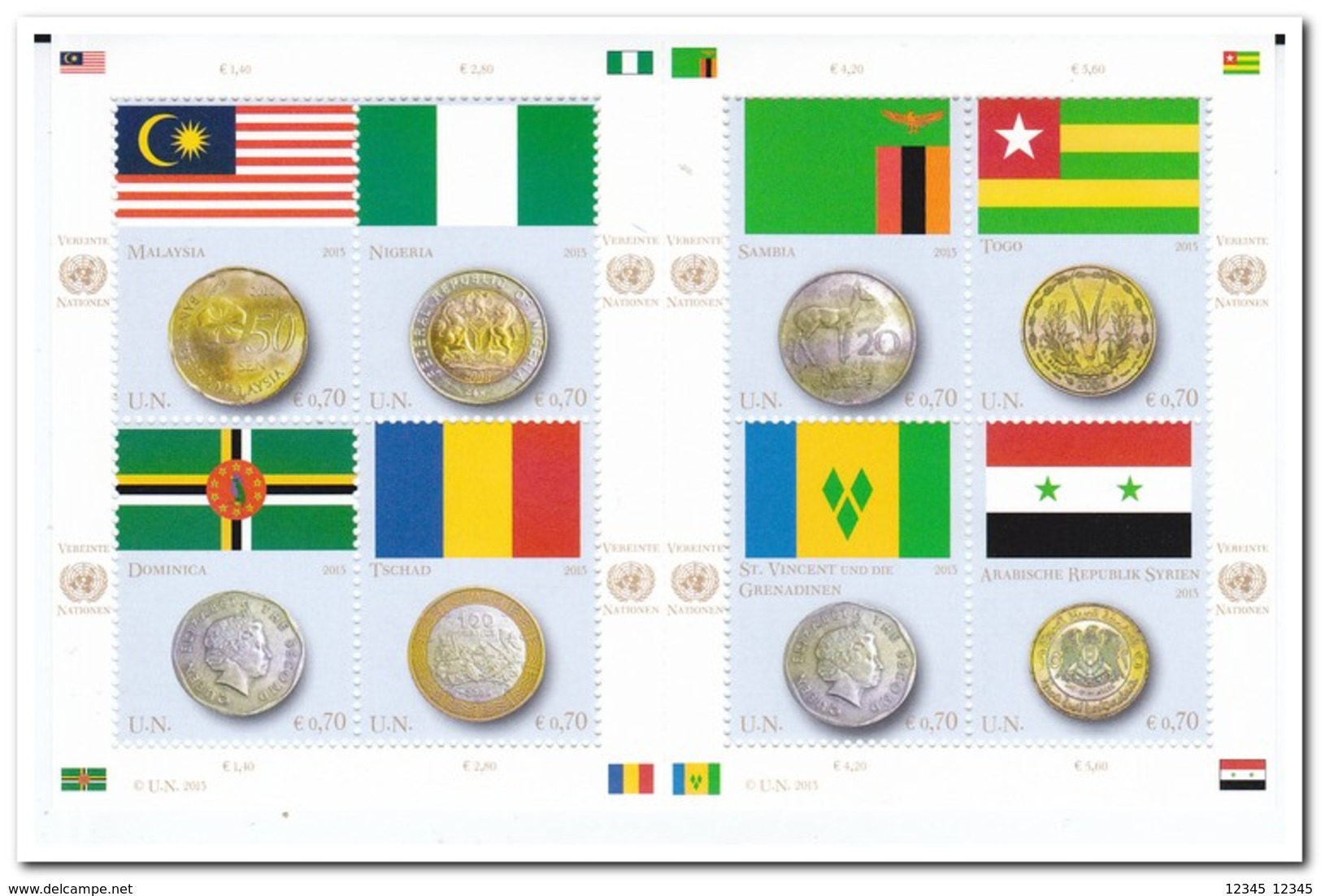 UNO Wenen 2015, Postfris MNH, Coins - Unused Stamps