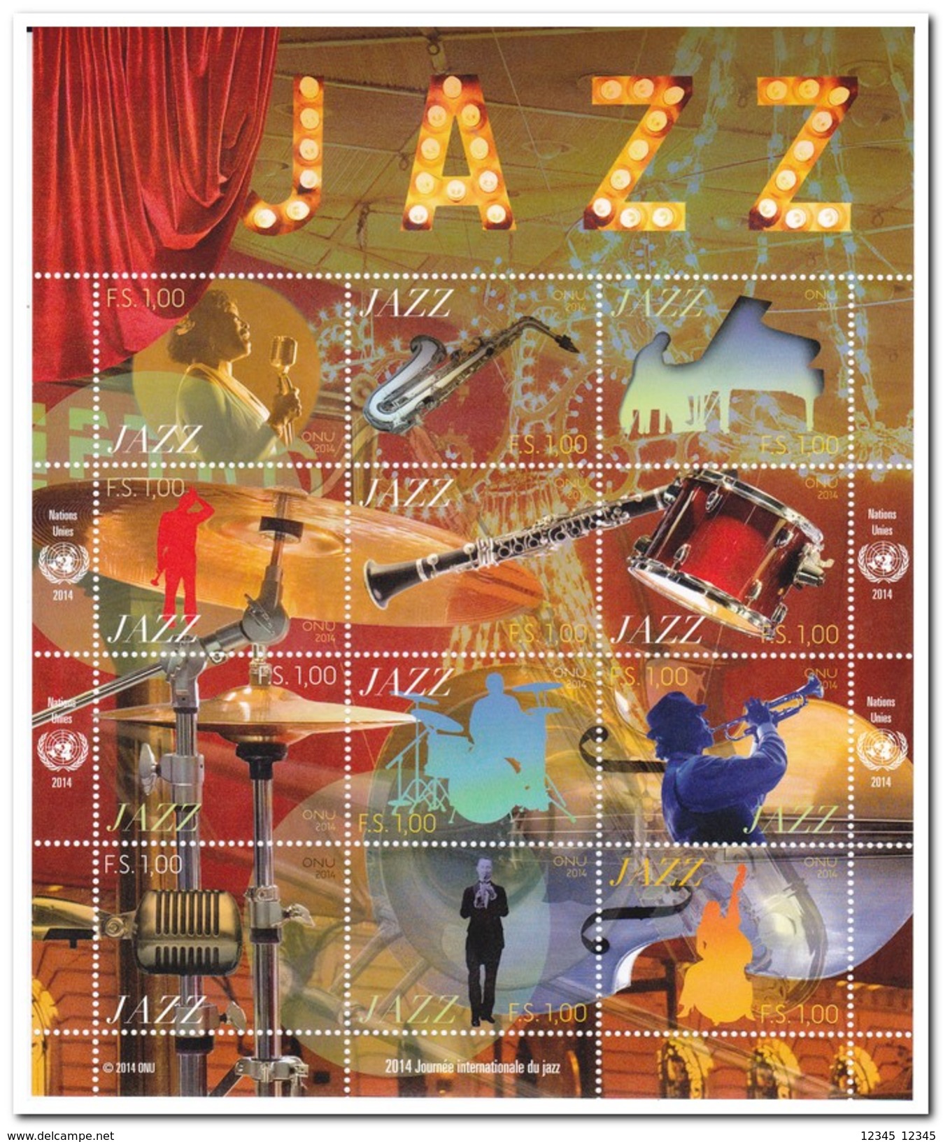 UNO Geneve 2014, Postfris MNH, Jazz Music - Unused Stamps