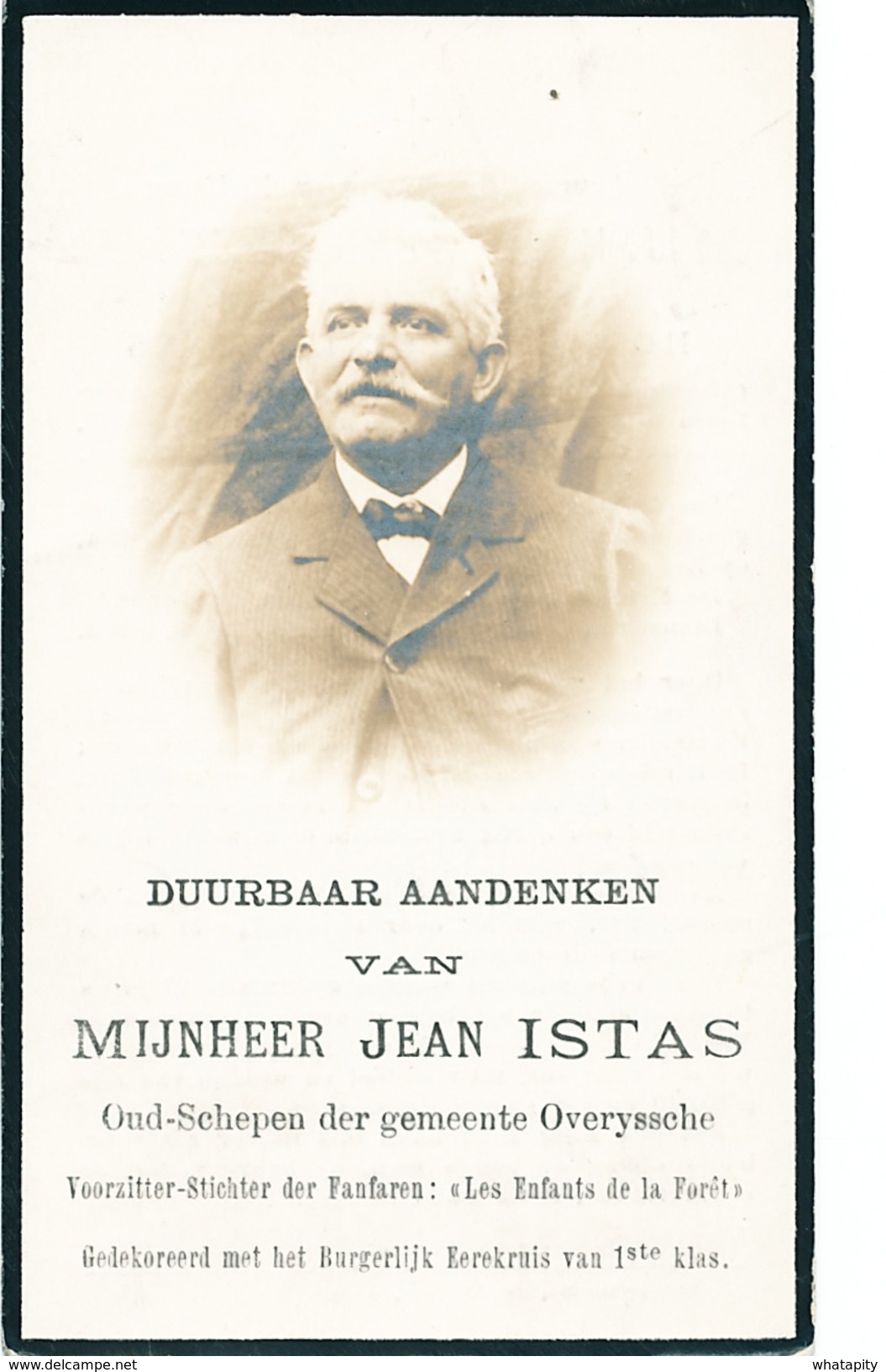 YY610 - Belgique Image De Deuil TERVUEREN Et OVERYSSCHE/OVERIJSE - Jean Istas , Oud Schepen - 1855 /1924 - Overlijden