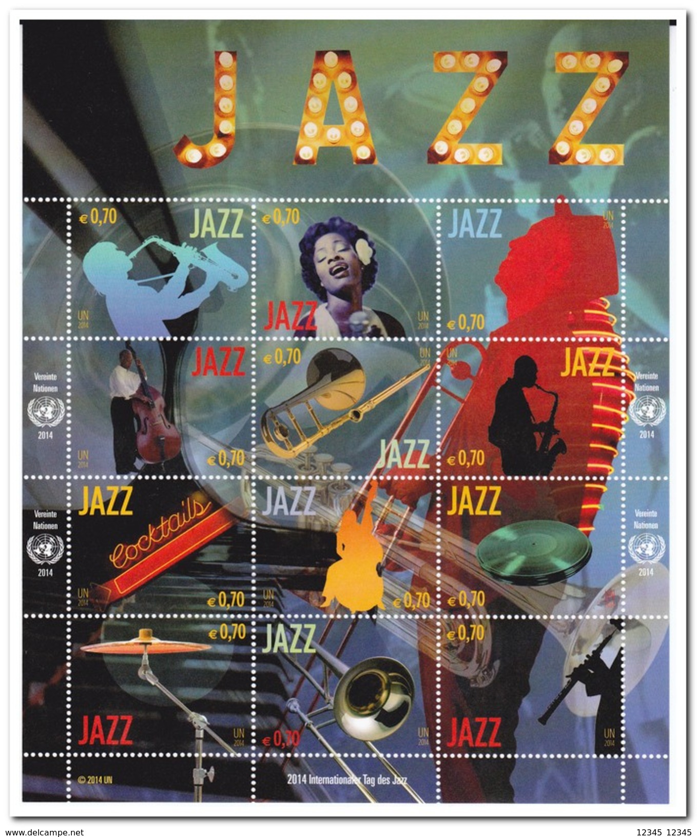 UNO Wenen 2014, Postfris MNH, Jazz Music - Unused Stamps