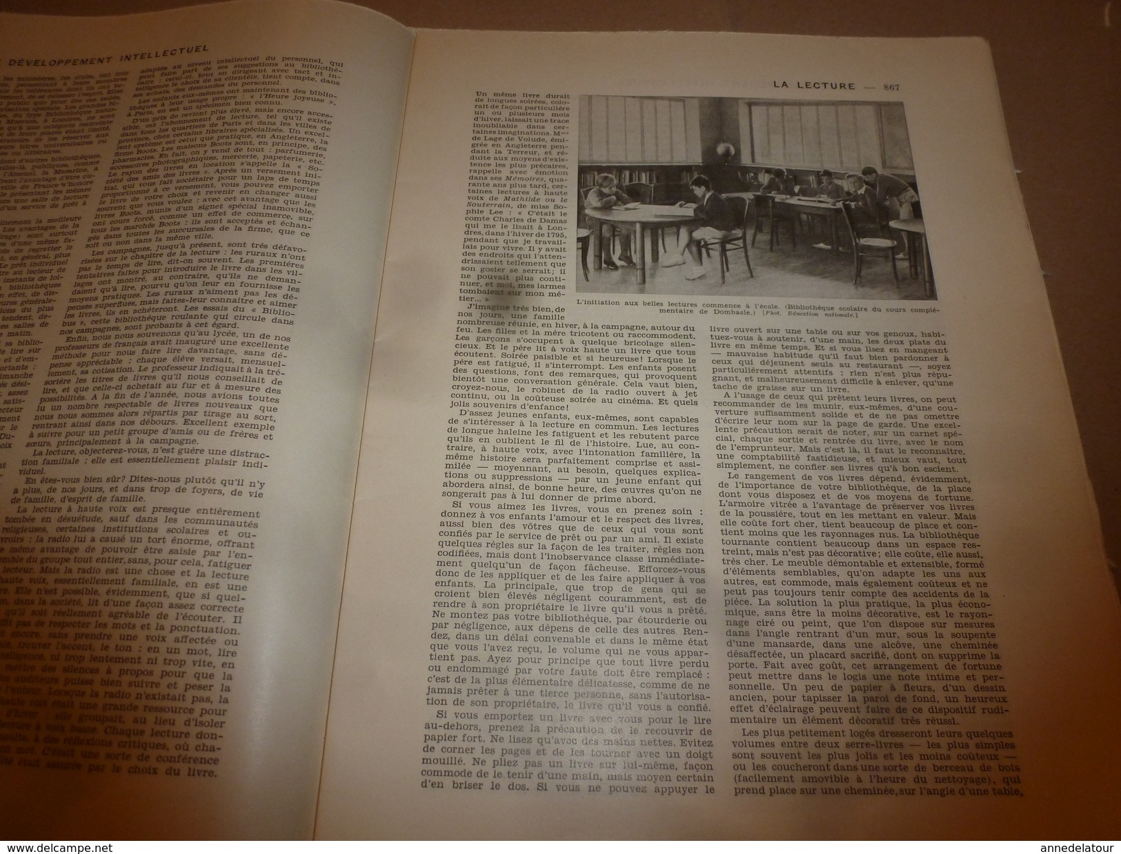 1950 ENCYCLOPEDIE FAMILIALE LAROUSSE ----->  La Lecture,Les Bibliothèques,Les Musées,Le Théâtre,Le Cirque,Le Cinéma - Encyclopédies