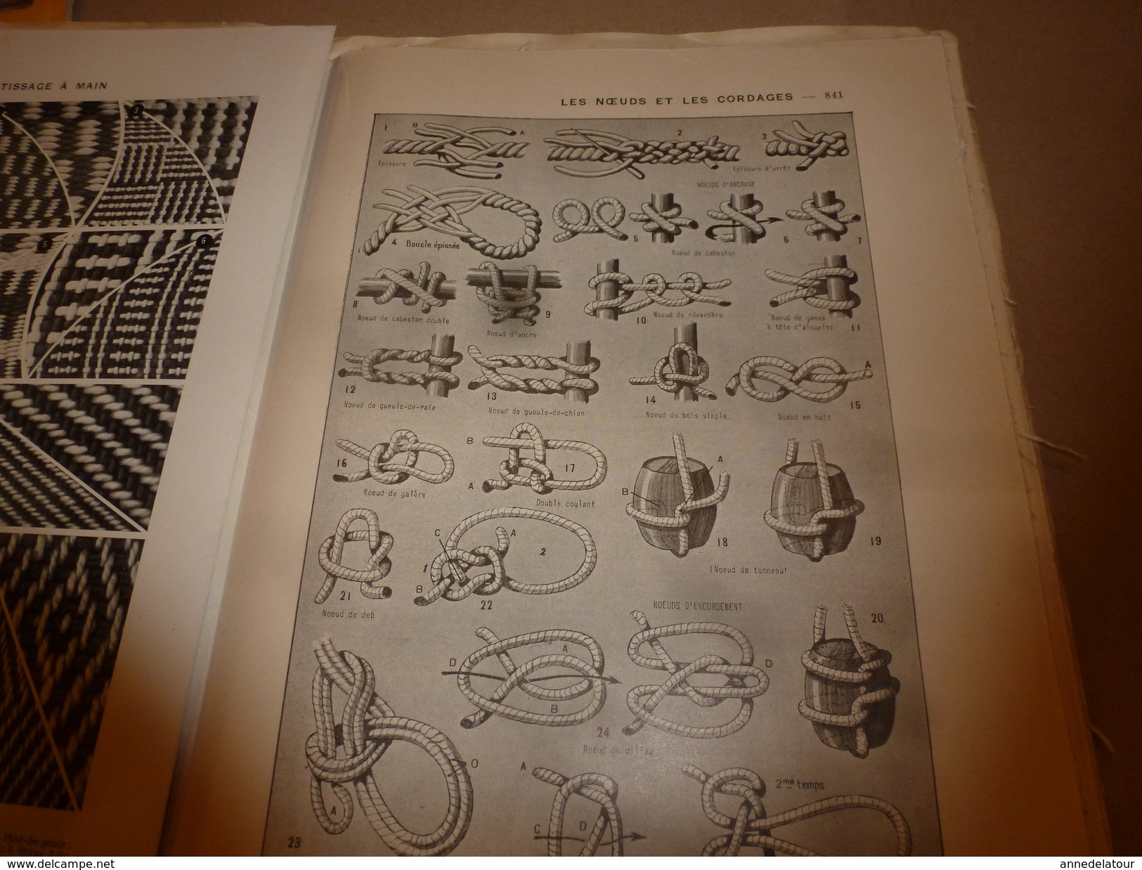 1950 ENCYCLOPEDIE FAMILIALE LAROUSSE -----> Reliure,Noeuds Et Cordages,Tissage-main,Vannerie,Cannage,Paillage,Lecture - Encyclopédies