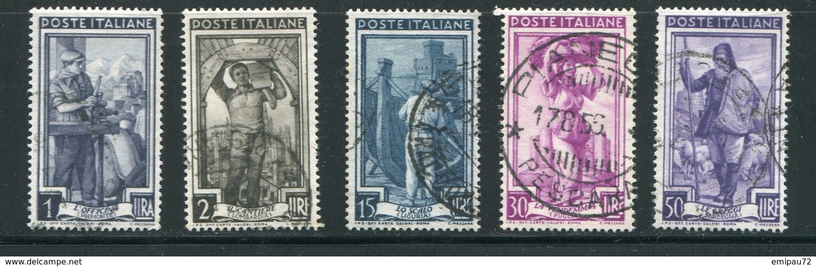 ITALIE- Y&T N°705 à 709- Oblitérés - 1946-60: Usati