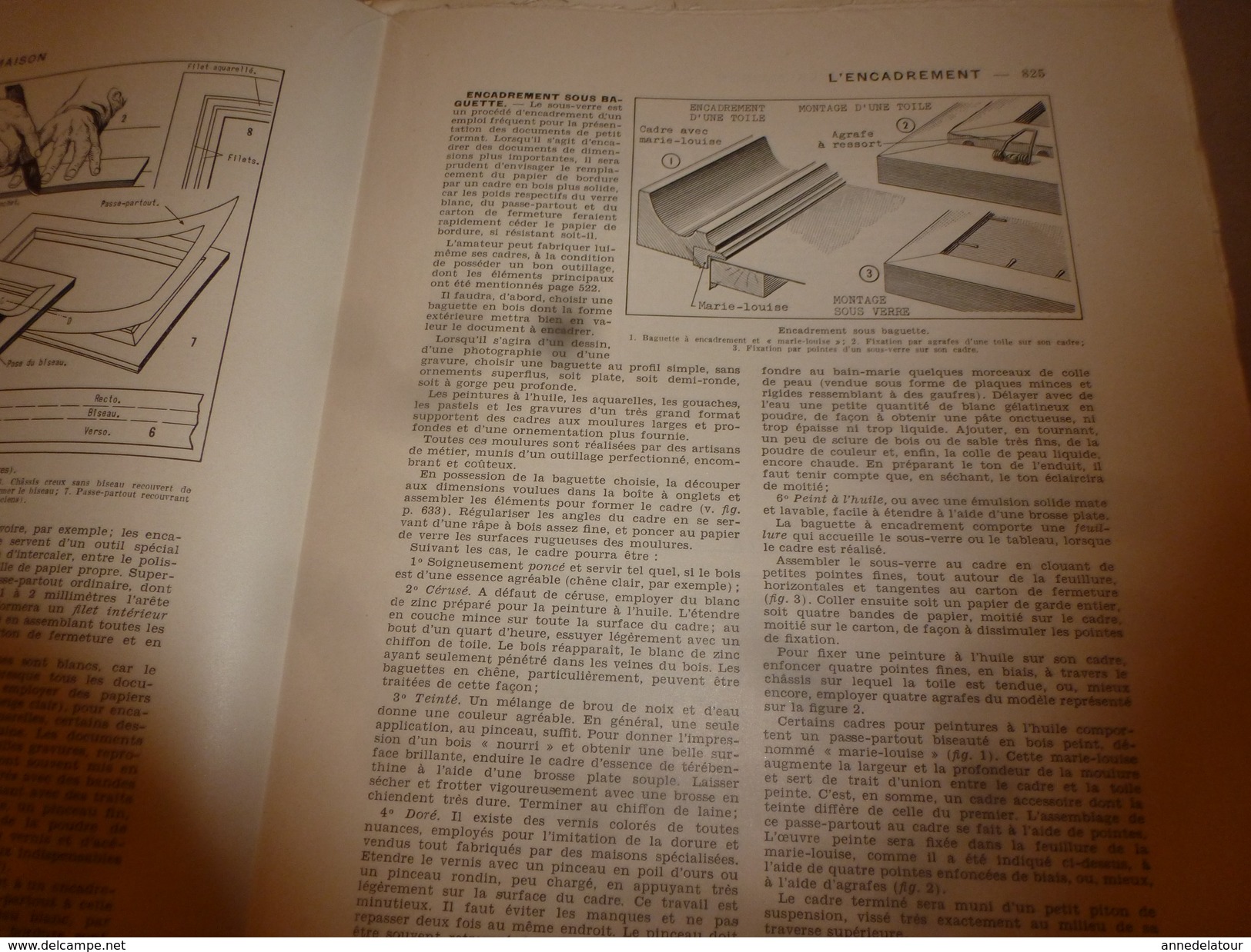 1950 ENCYCLOPEDIE FAMILIALE LAROUSSE ->Tapisserie,Broderie,Vitrail,Photographie,Cinématog,Encadrement,Cartonnage,Reliure