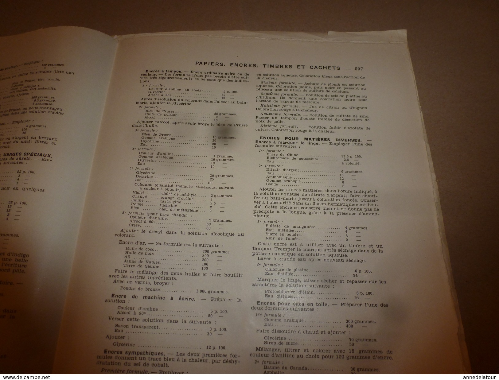 1950 ENCYCLOPEDIE FAMILIALE LAROUSSE ->Produits (ménagers, de toilette),Papiers,Encres,Timbres et Cachets; Jardinage