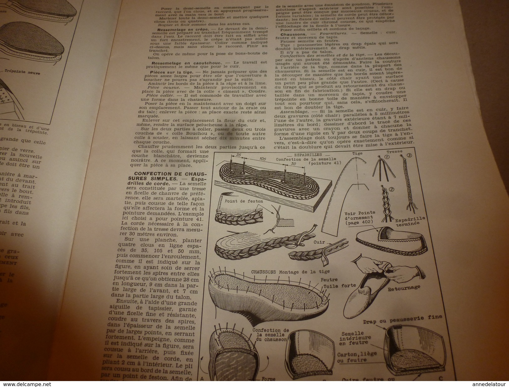 1950 ENCYCLOPEDIE FAMILIALE LAROUSSE ->Cordonnerie,Maroquinerie,Bicyclette,Motocyclette,Automobile,Travaux à La Maison - Encyclopédies