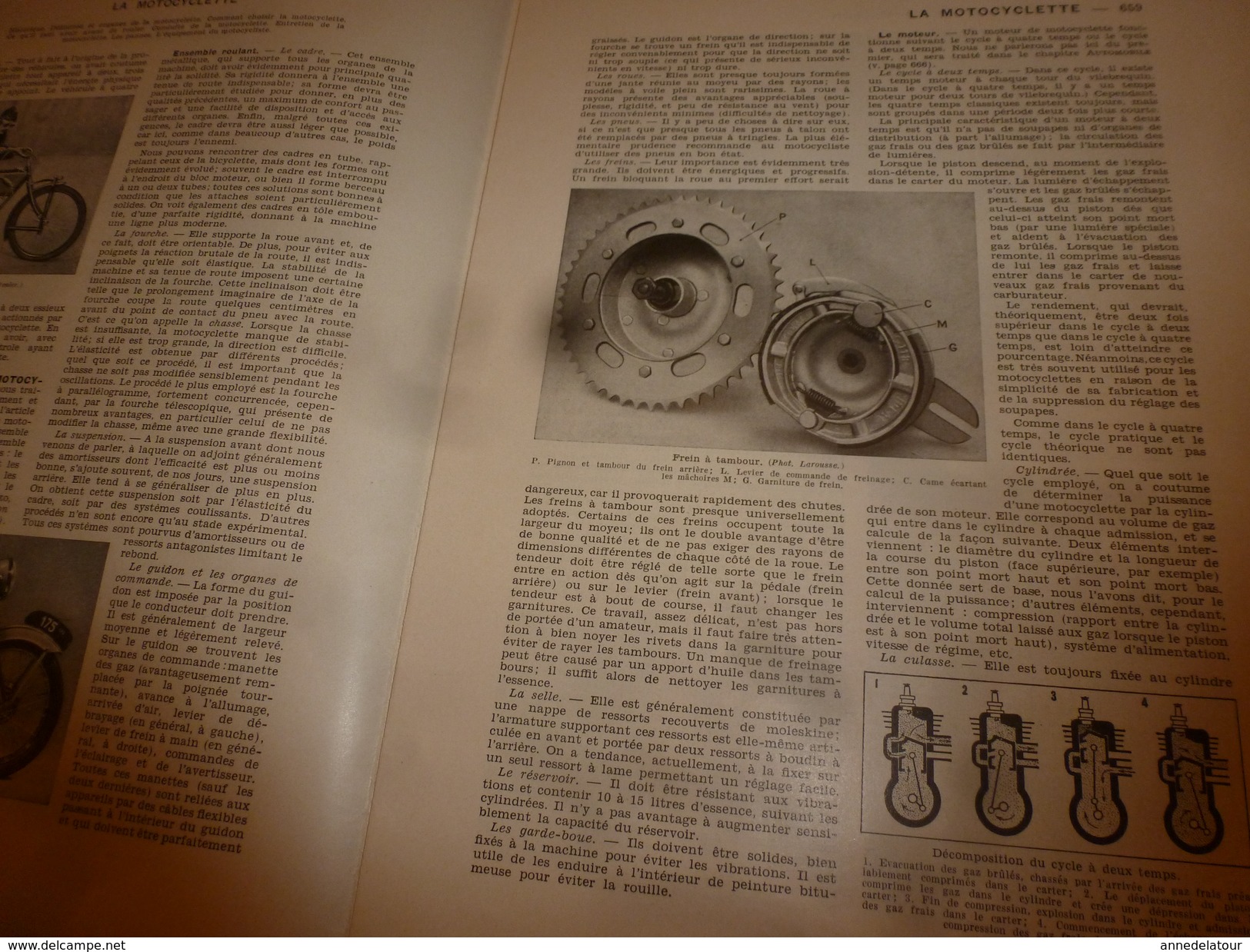 1950 ENCYCLOPEDIE FAMILIALE LAROUSSE ->Cordonnerie,Maroquinerie,Bicyclette,Motocyclette,Automobile,Travaux à la maison