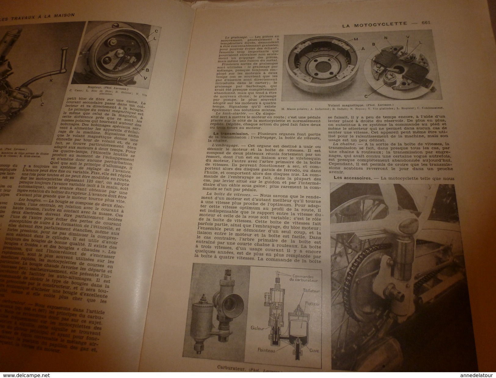 1950 ENCYCLOPEDIE FAMILIALE LAROUSSE ->Cordonnerie,Maroquinerie,Bicyclette,Motocyclette,Automobile,Travaux à la maison