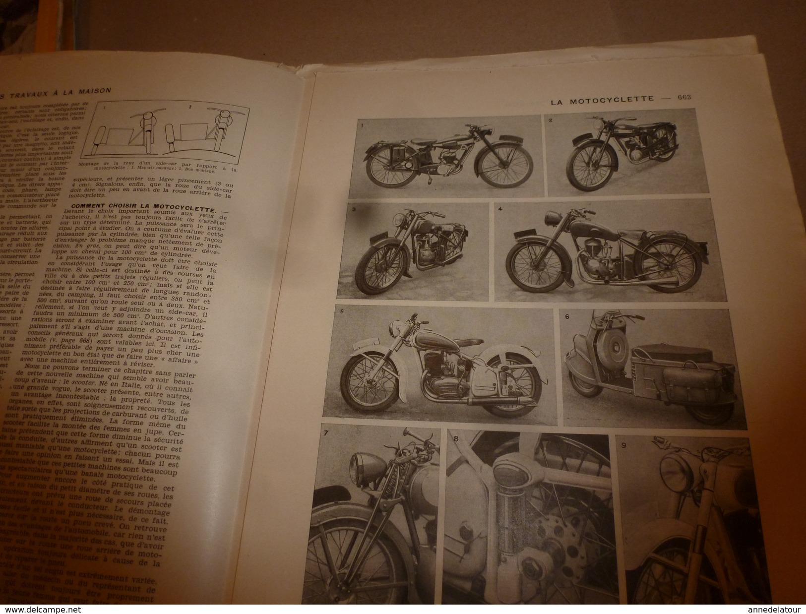 1950 ENCYCLOPEDIE FAMILIALE LAROUSSE ->Cordonnerie,Maroquinerie,Bicyclette,Motocyclette,Automobile,Travaux à la maison