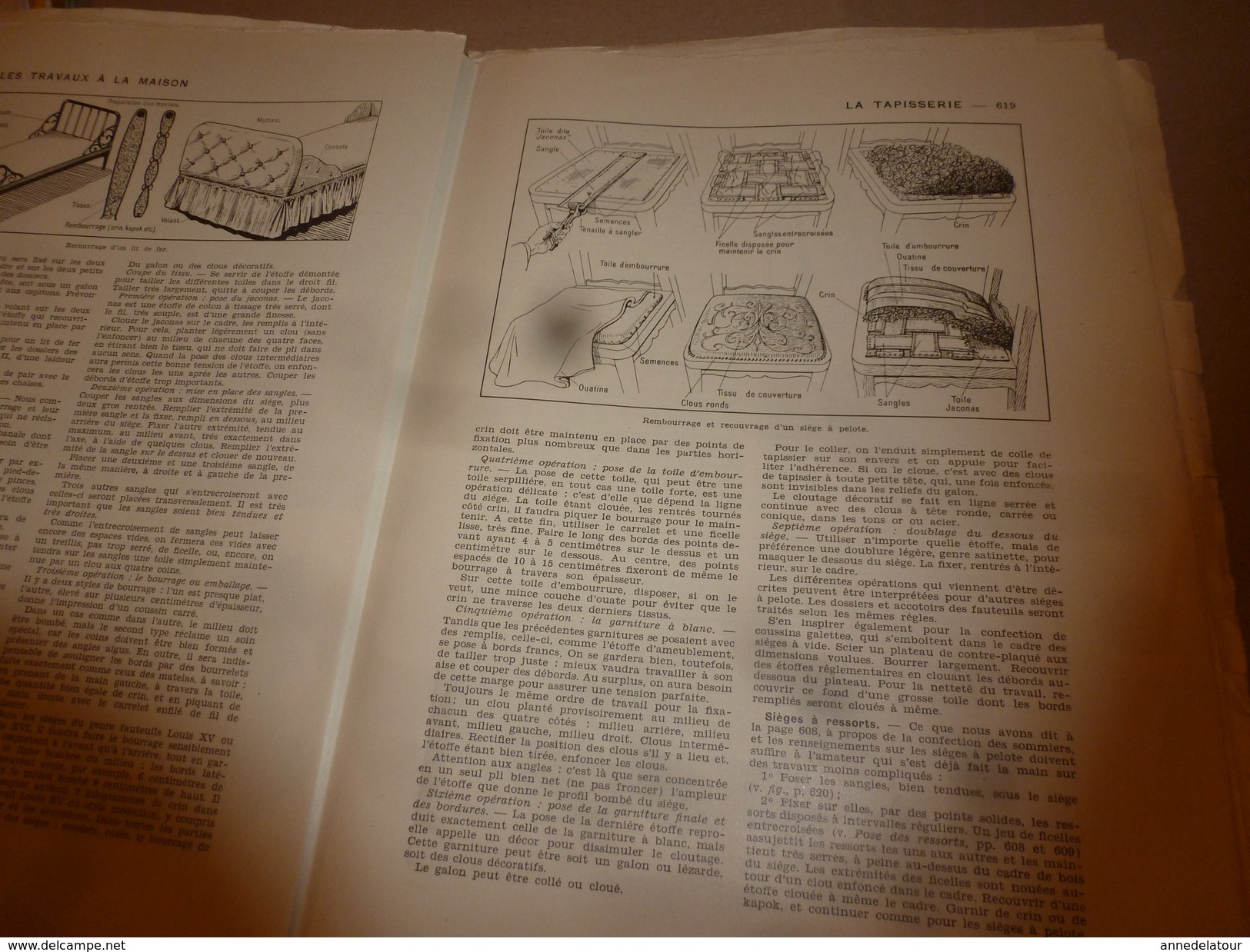 1950 ENCYCLOPEDIE FAMILIALE LAROUSSE ->Tapisserie,,Travaux à La Maison,Plomberie,Serrurerie,Tannage,Cordonnerie - Encyclopédies