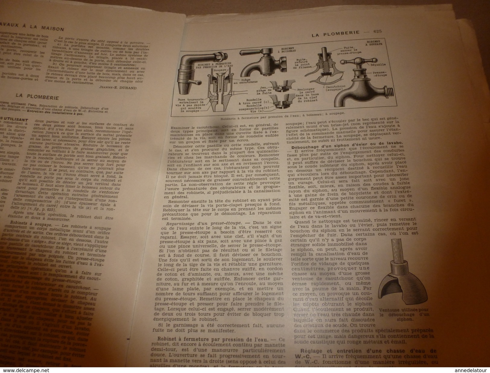 1950 ENCYCLOPEDIE FAMILIALE LAROUSSE ->Tapisserie,,Travaux à la maison,Plomberie,Serrurerie,Tannage,Cordonnerie