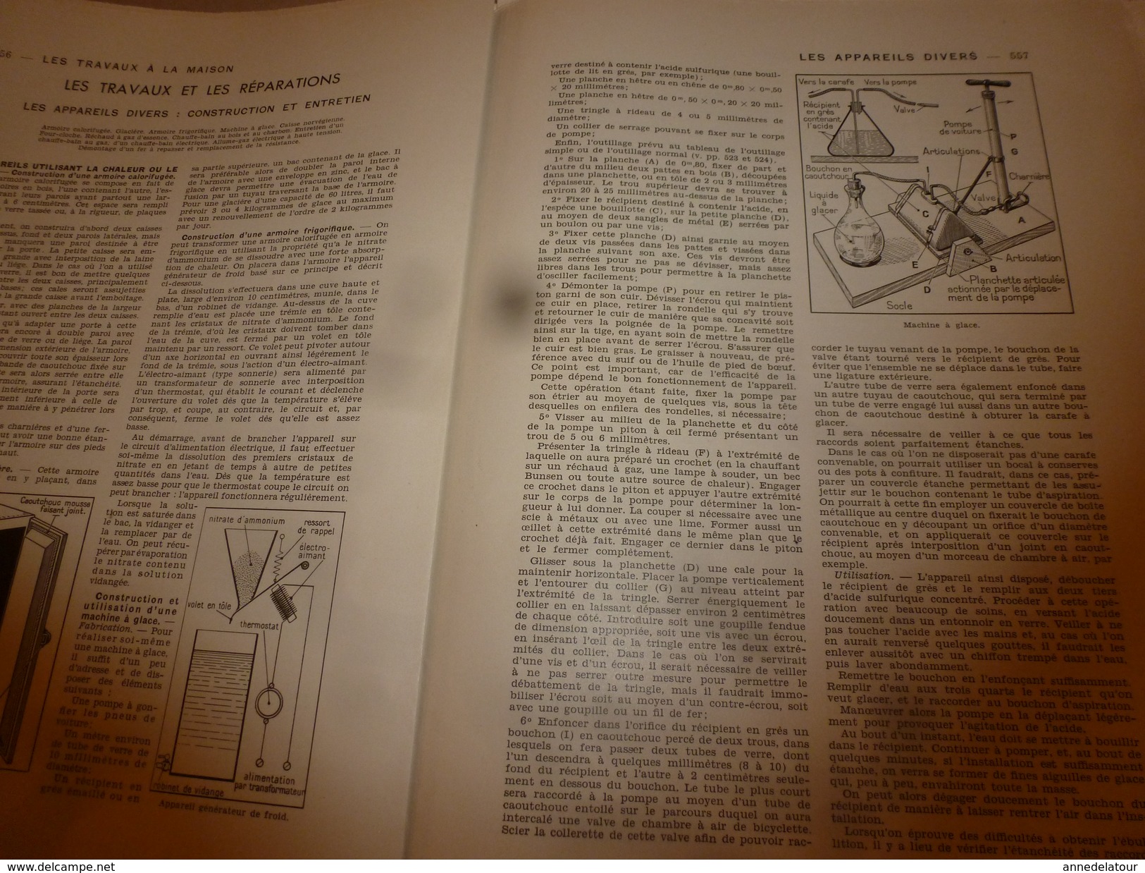 1950 ENCYCLOPEDIE FAMILIALE LAROUSSE ->Travail des matériaux,Travaux à la maison,Appareils divers,Chauffage,Construction