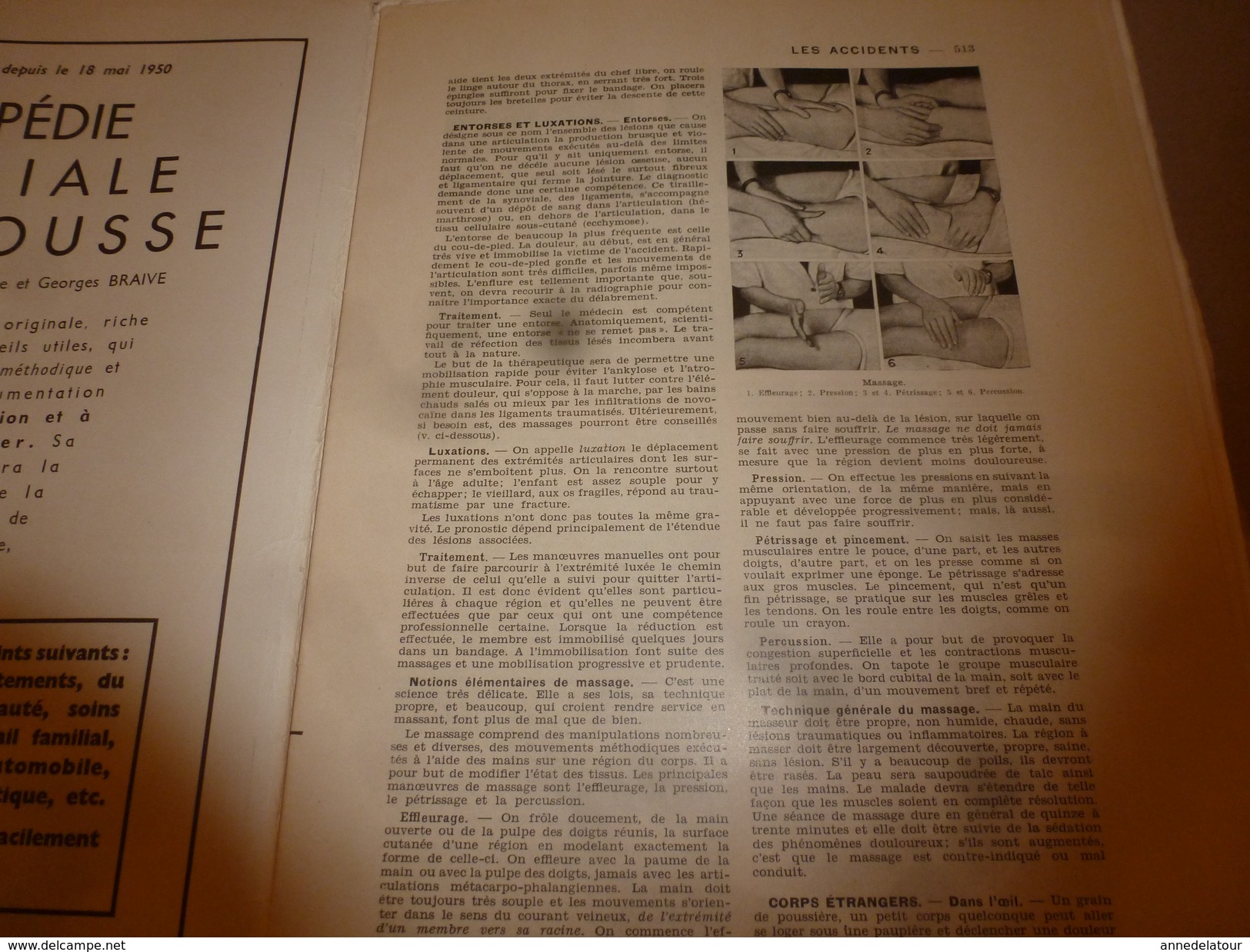 1950 ENCYCLOPEDIE FAMILIALE LAROUSSE ->Accidents,Pharmacie Familiale,Travaux à La Maison,Outillage,Travail Des Matériaux - Enciclopedie