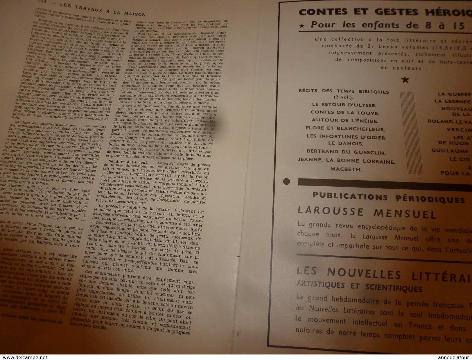 1950 ENCYCLOPEDIE FAMILIALE LAROUSSE ->Accidents,Pharmacie familiale,Travaux à la maison,Outillage,Travail des matériaux