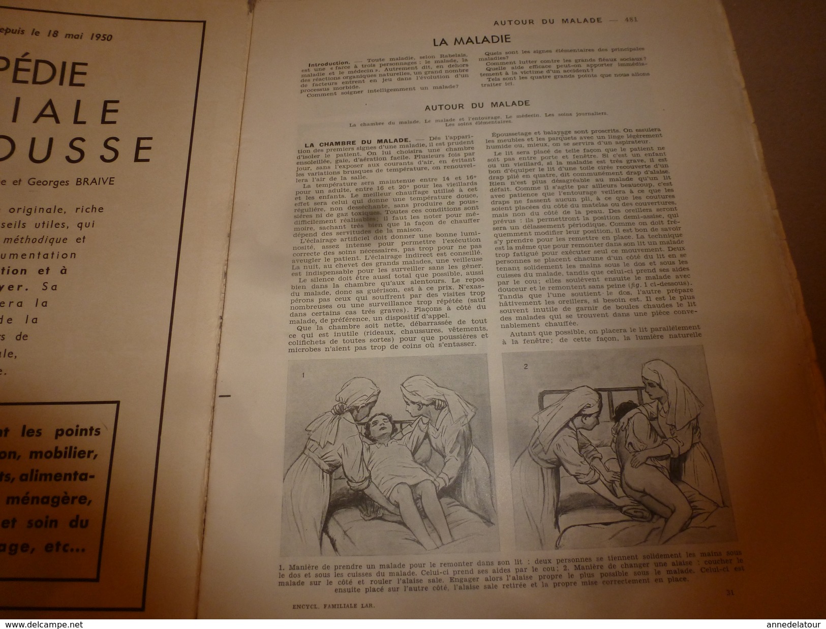 1950 ENCYCLOPEDIE FAMILIALE LAROUSSE ->Les Maladies,Salle De Séjour, Les Grands Fléaux Sociaux, Les Accidents - Encyclopedieën