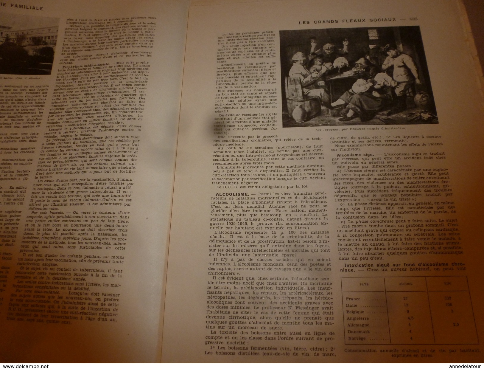 1950 ENCYCLOPEDIE FAMILIALE LAROUSSE ->Les maladies,Salle de séjour, Les grands fléaux sociaux, Les accidents