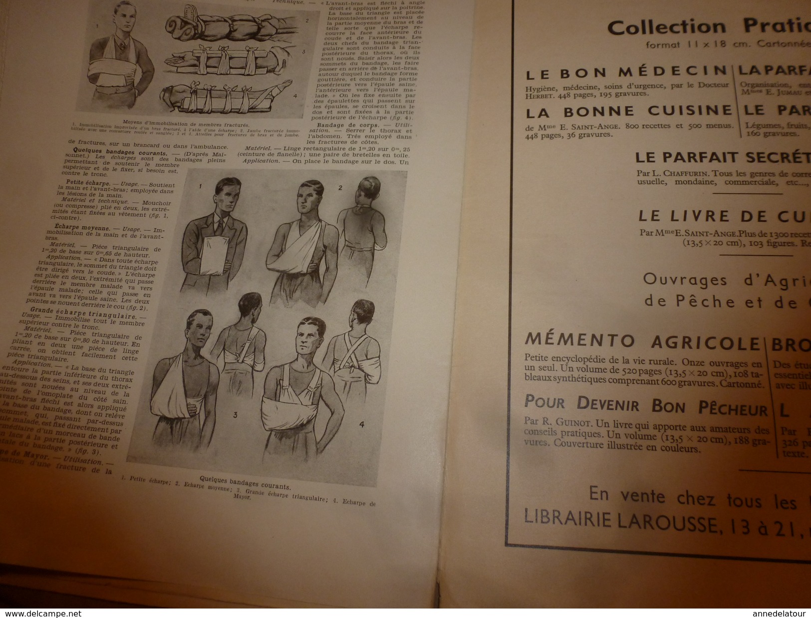 1950 ENCYCLOPEDIE FAMILIALE LAROUSSE ->Les maladies,Salle de séjour, Les grands fléaux sociaux, Les accidents