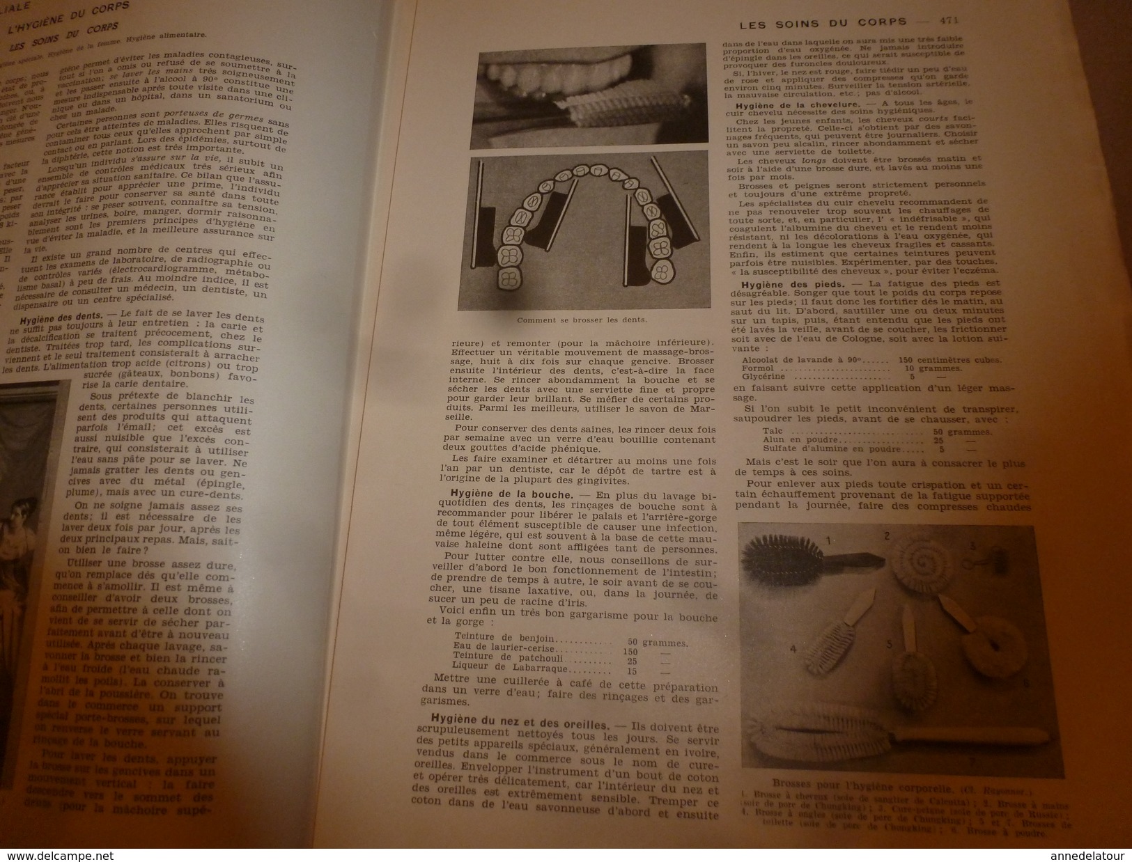 1950 ENCYCLOPEDIE FAMILIALE LAROUSSE ->Le tricot, Le crochet, L'hygiène de l'habitation, Les soins du corps