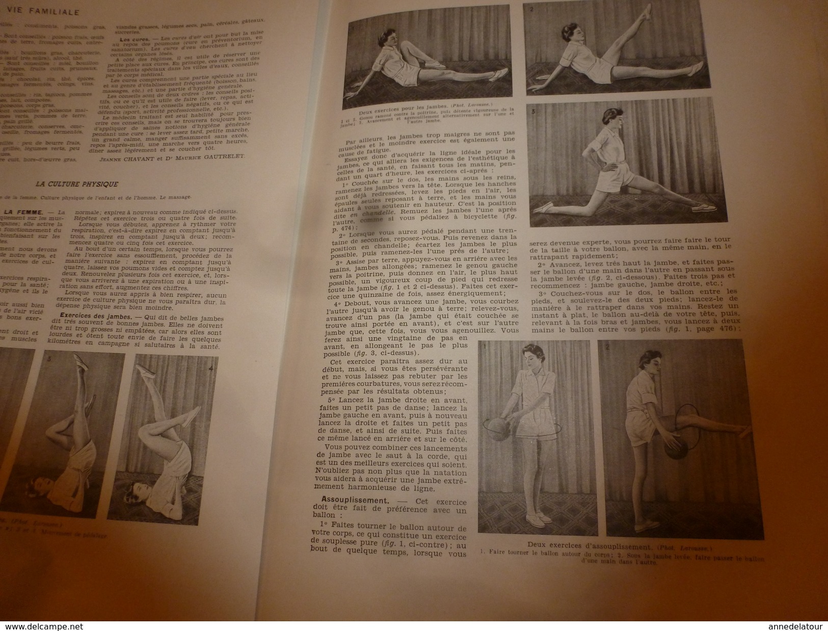 1950 ENCYCLOPEDIE FAMILIALE LAROUSSE ->Le tricot, Le crochet, L'hygiène de l'habitation, Les soins du corps