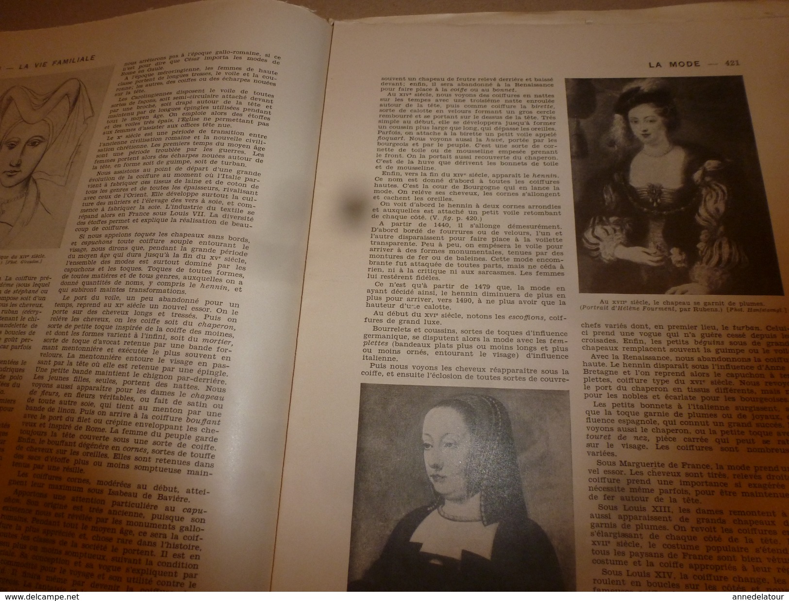 1950 ENCYCLOPEDIE FAMILIALE LAROUSSE ->Le raccommodage , Le tricot,La confection des vêtements, La mode